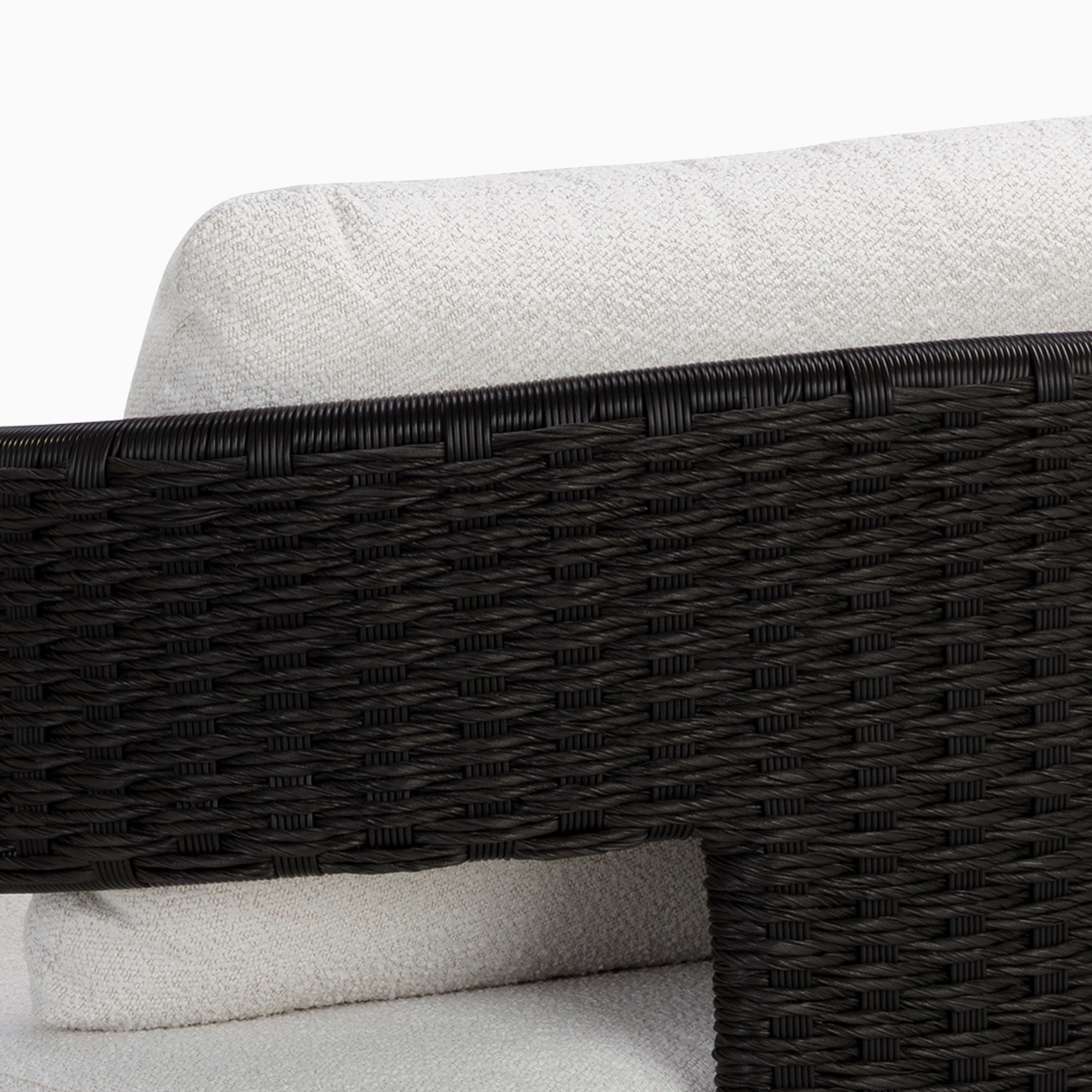 Carden Outdoor Lounge Chair in Black/Cream