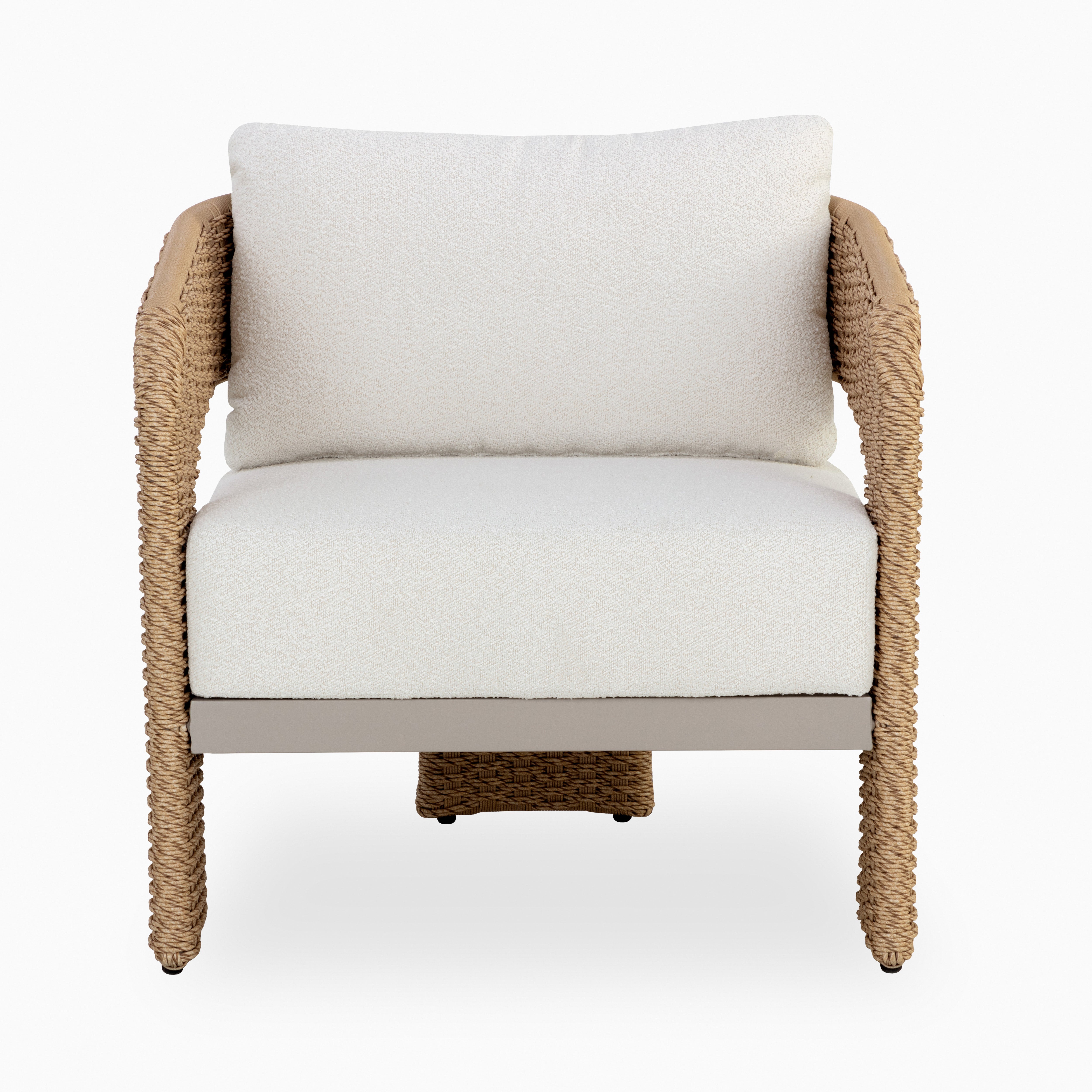 Carden Outdoor Lounge Chair in Natural/Cream