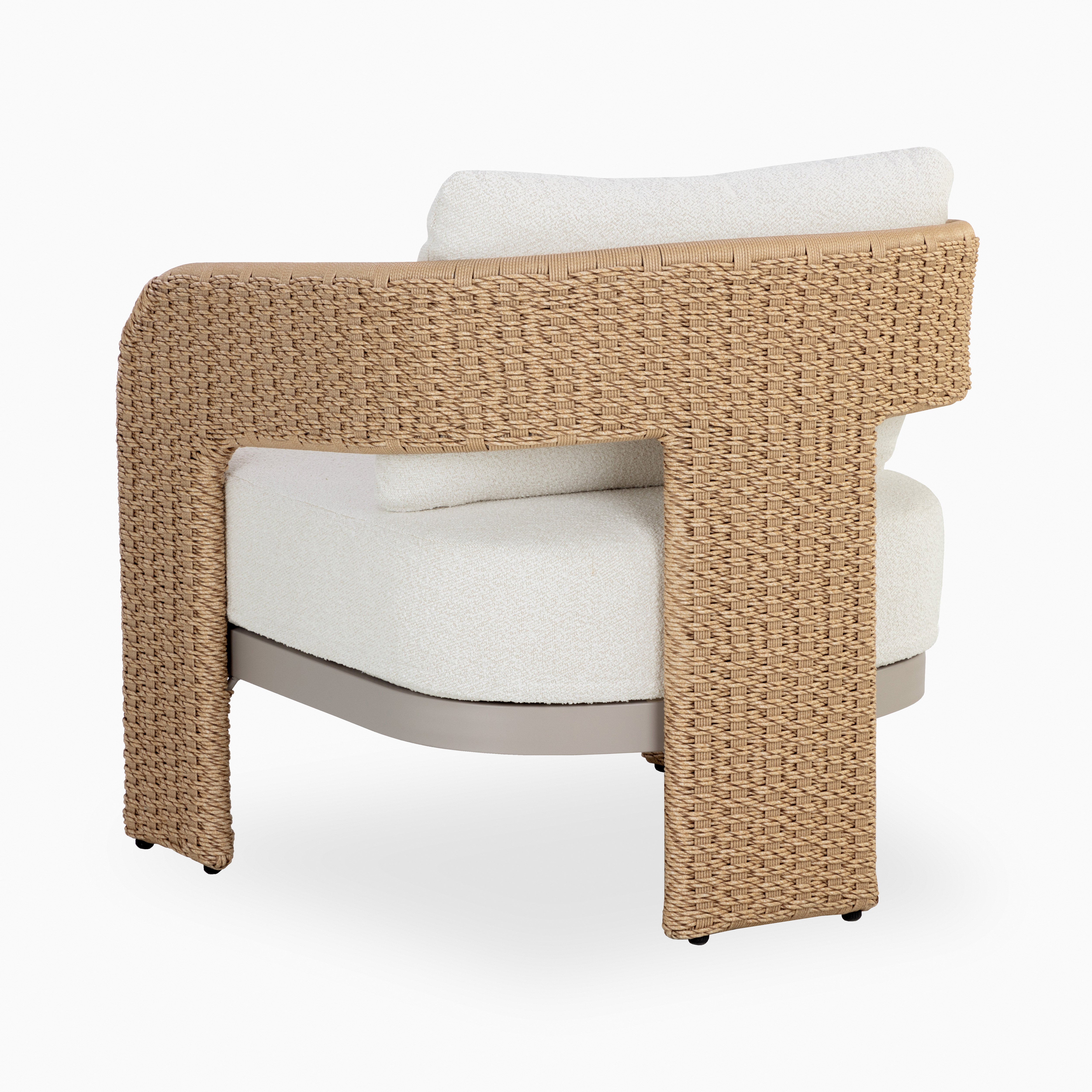 Carden Outdoor Lounge Chair in Natural/Cream