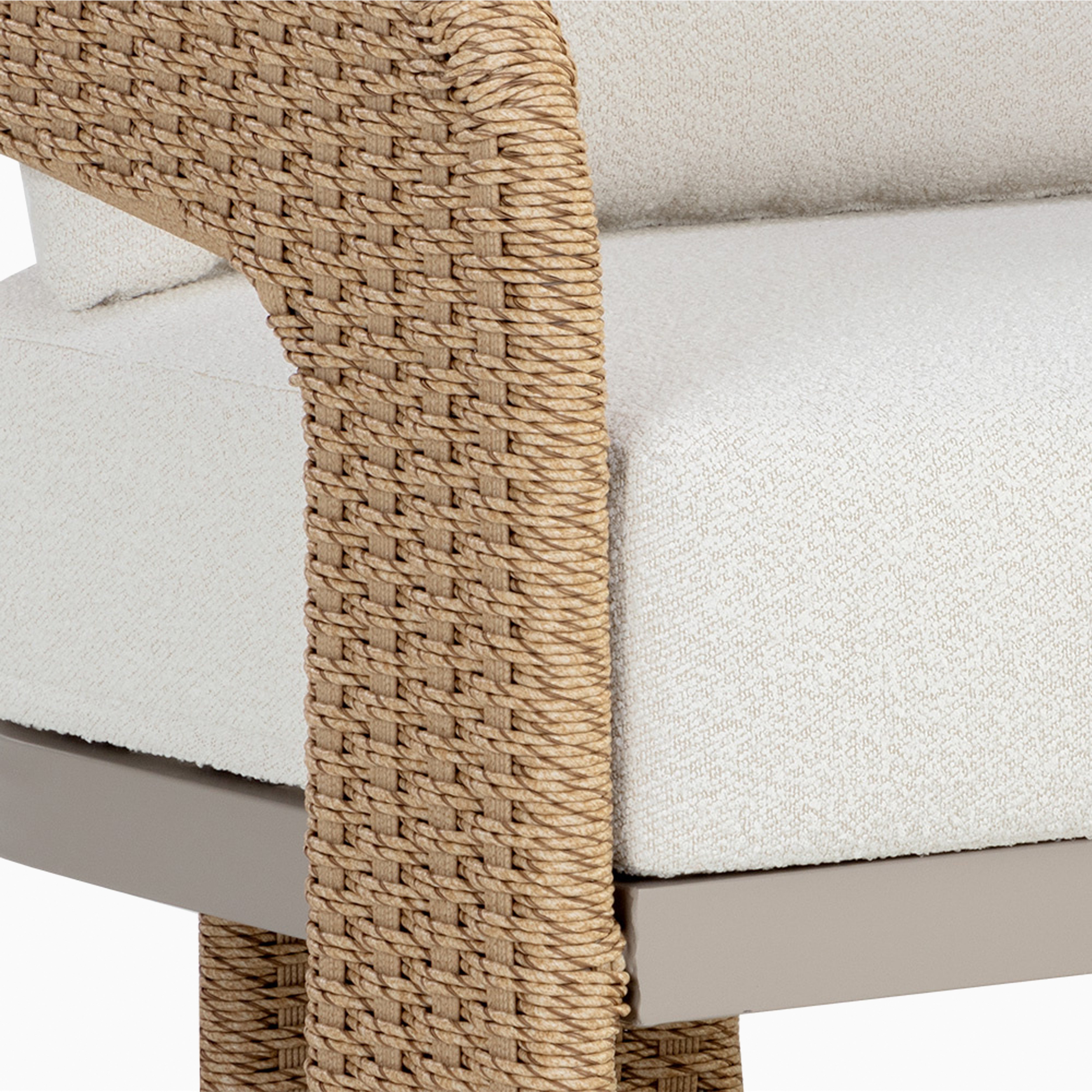 Carden Outdoor Lounge Chair in Natural/Cream