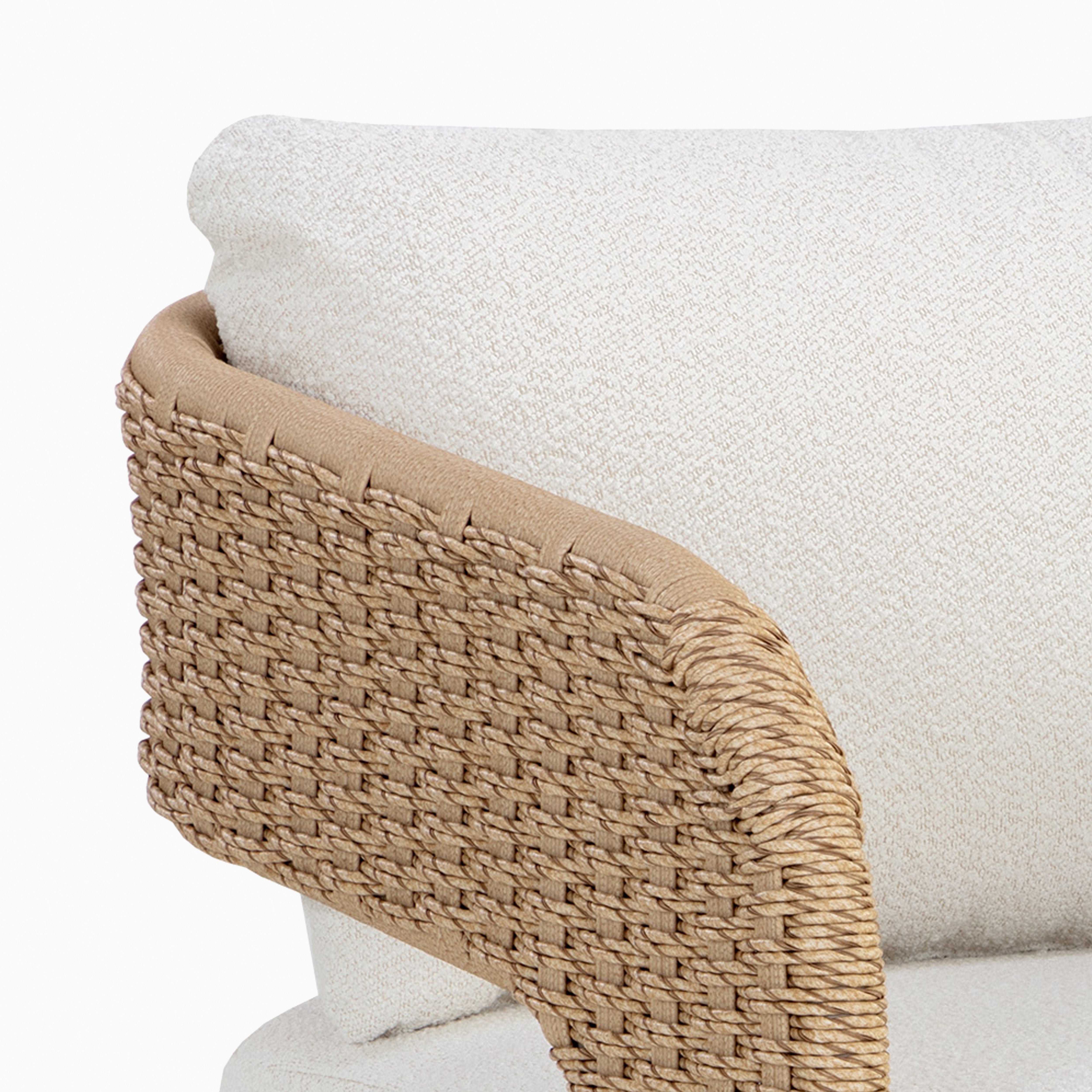 Carden Outdoor Lounge Chair in Natural/Cream