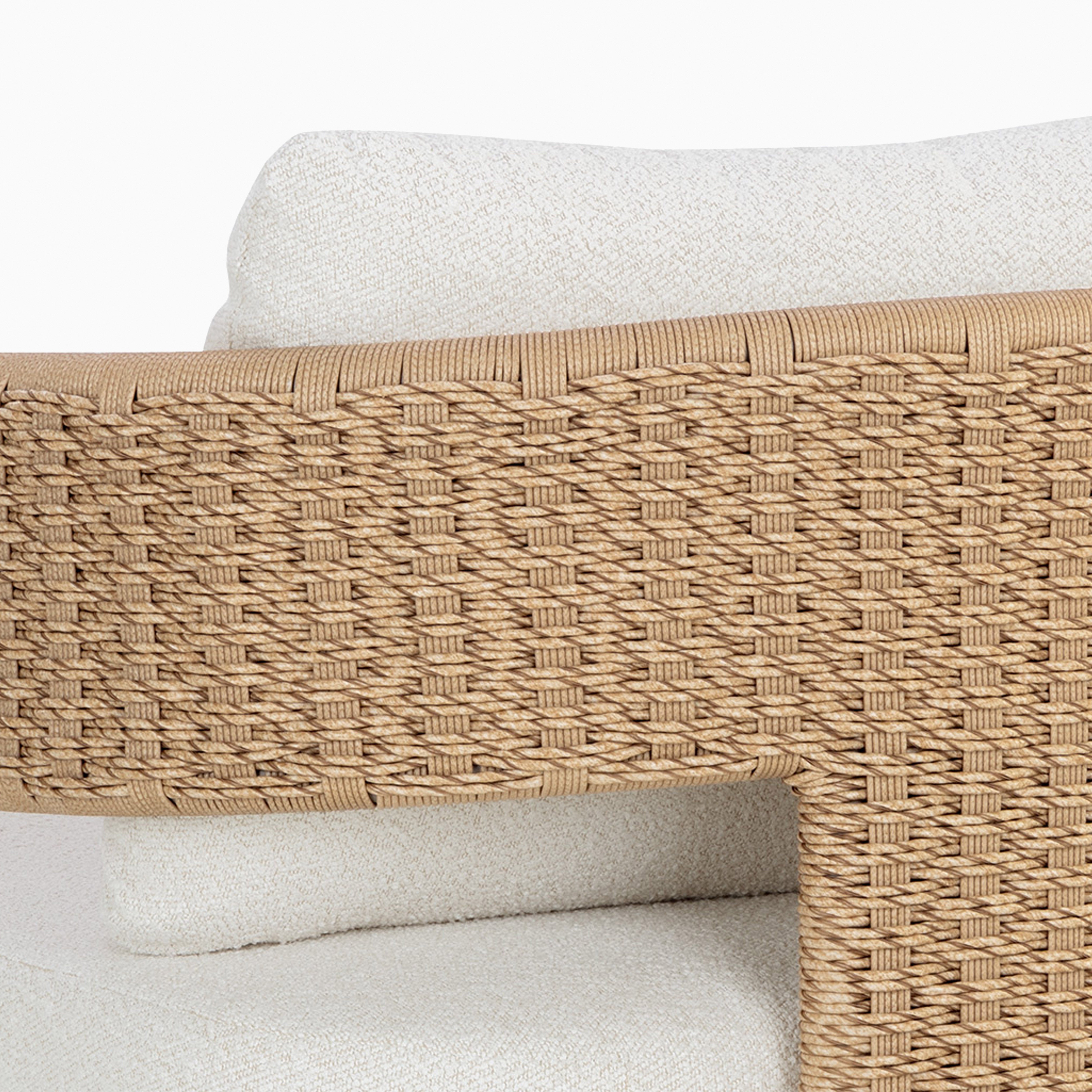 Carden Outdoor Lounge Chair in Natural/Cream