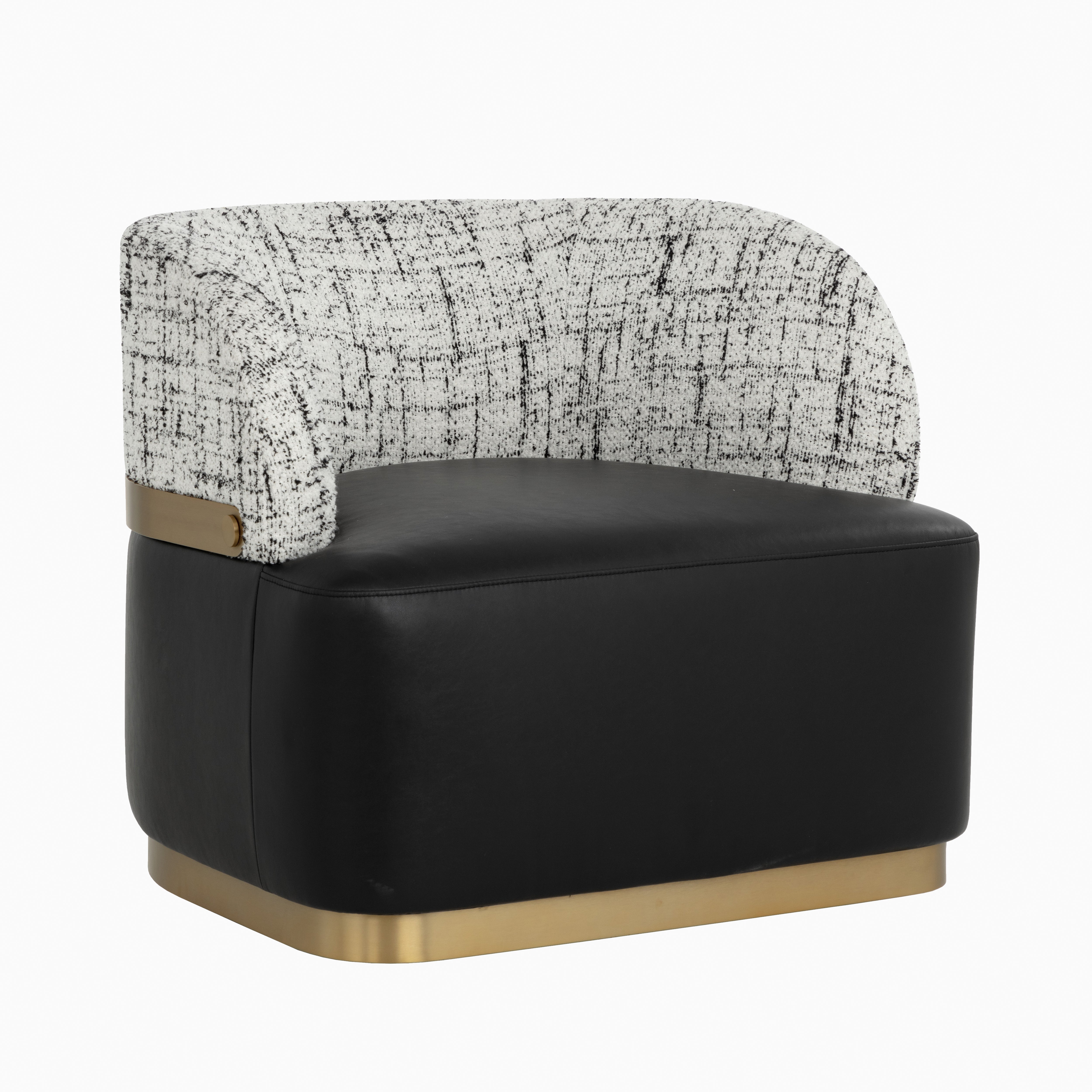 Salvaris Swivel Lounge Chair in Black