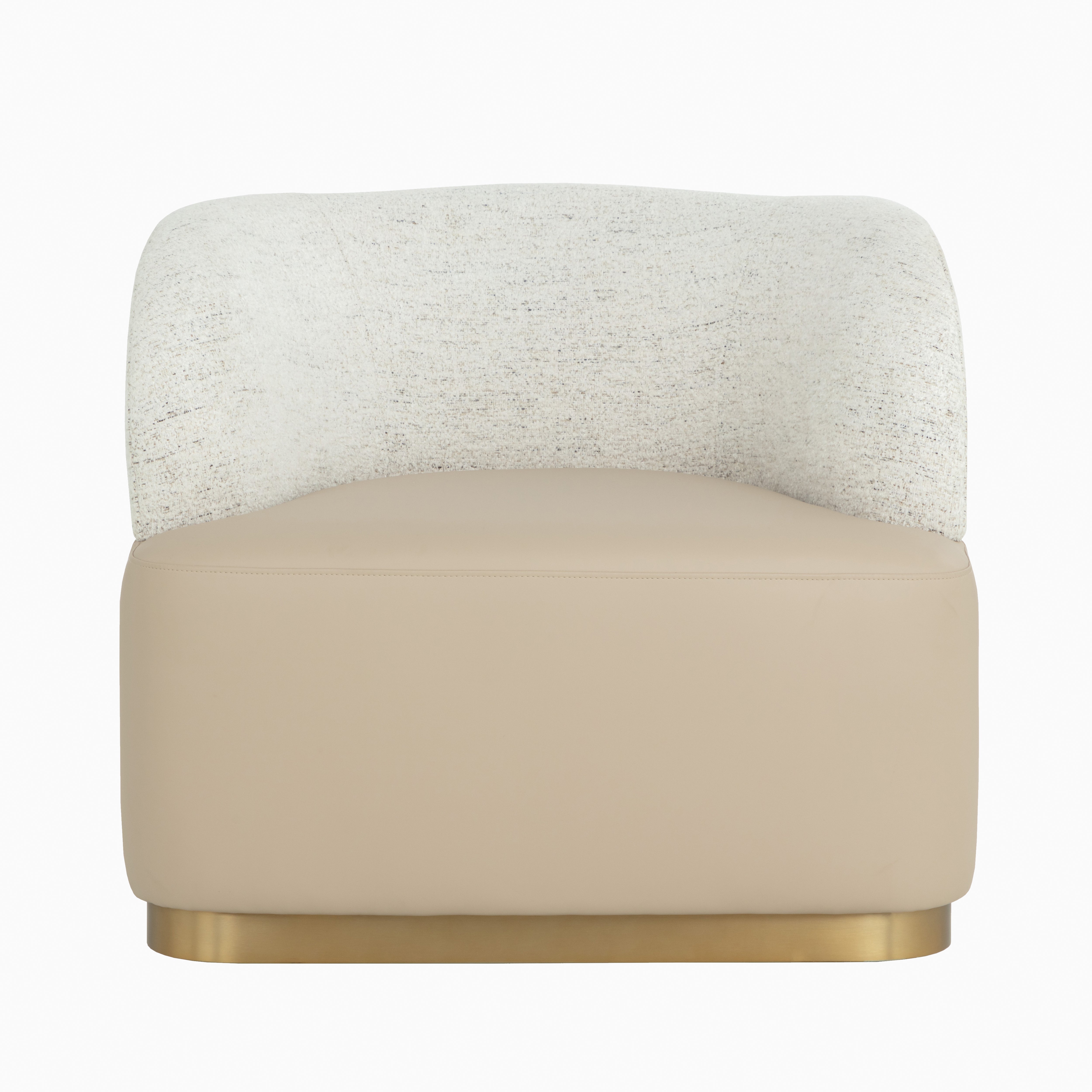 Salvaris Swivel Lounge Chair in Cream