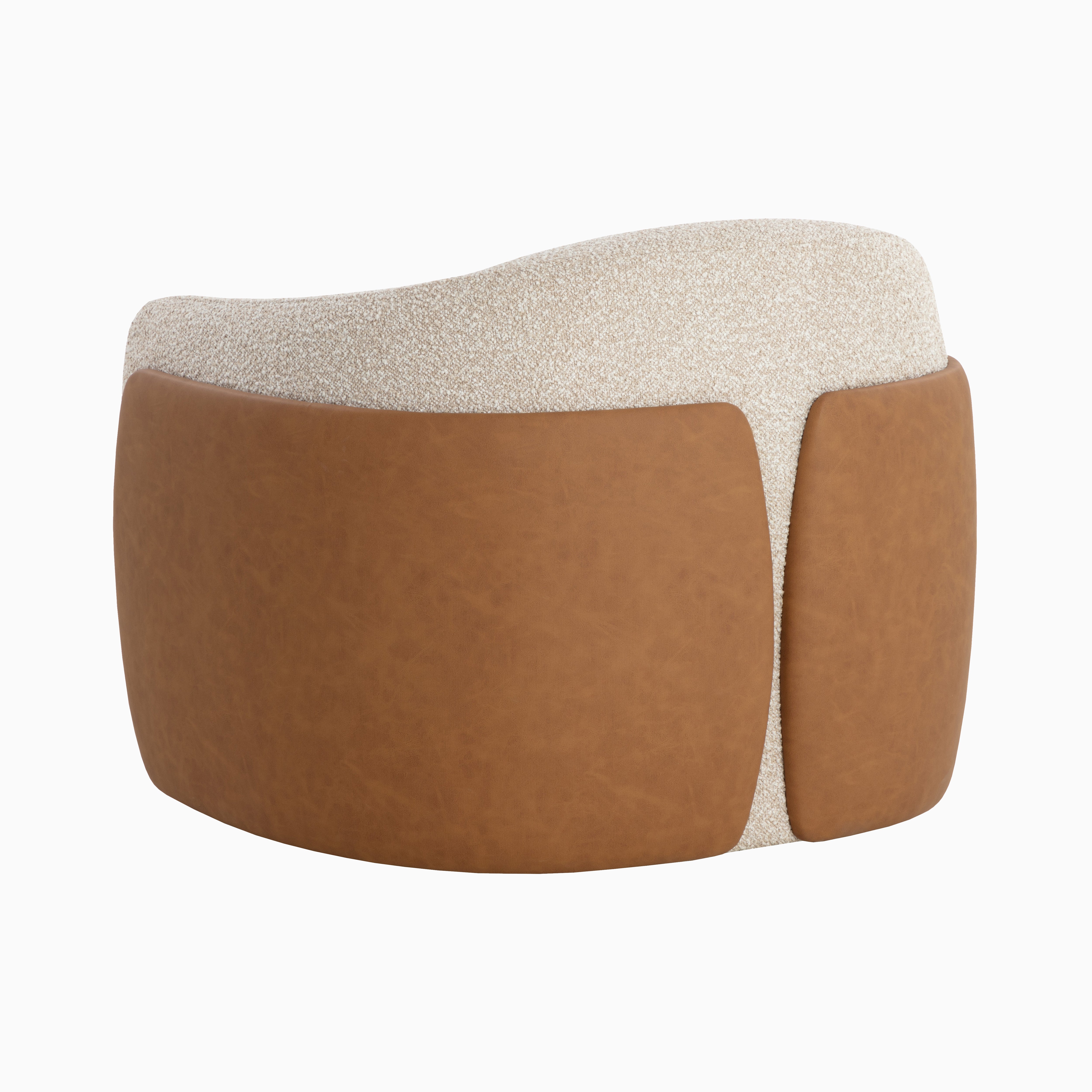 Elyndra Swivel Lounge Chair in Taupe