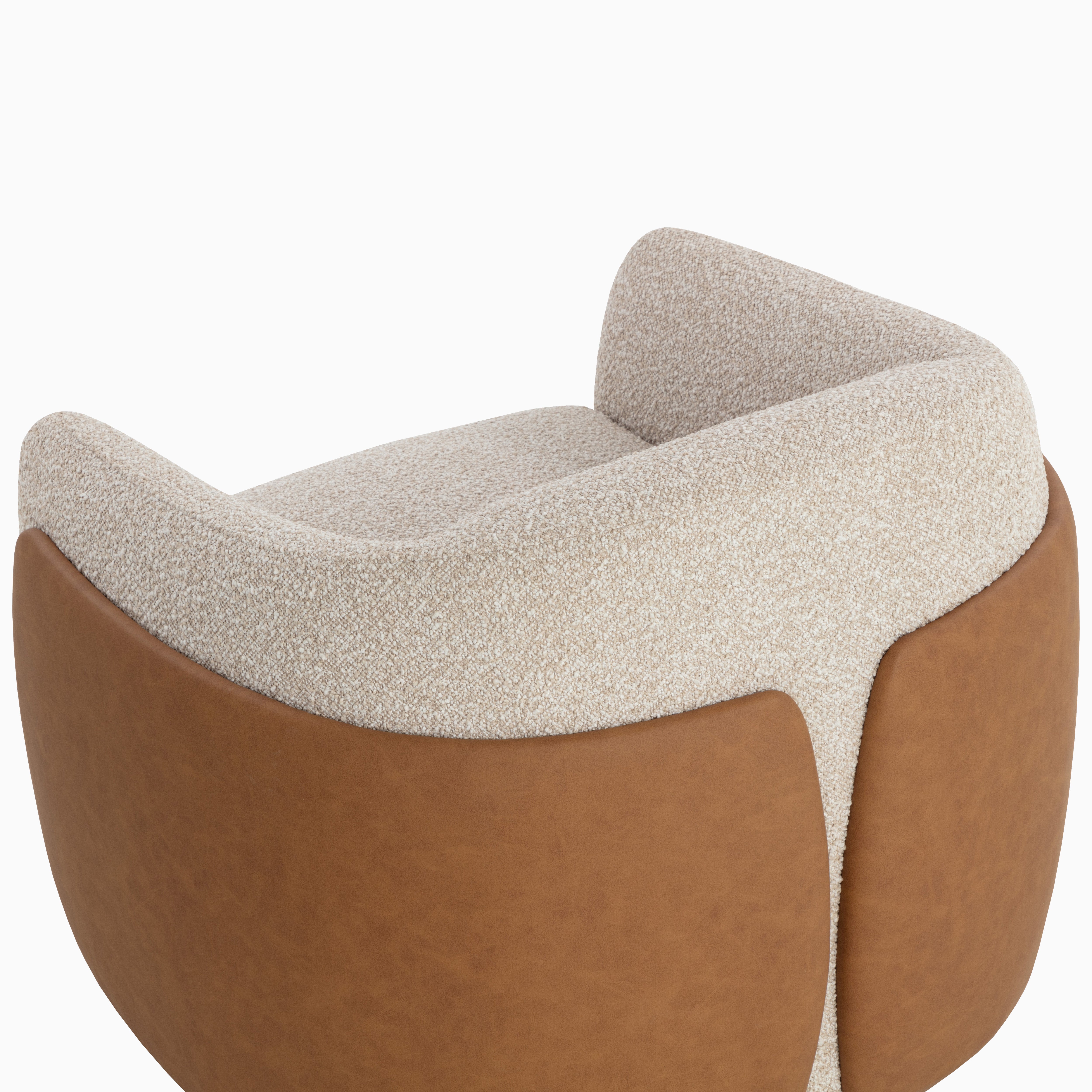 Elyndra Swivel Lounge Chair in Taupe