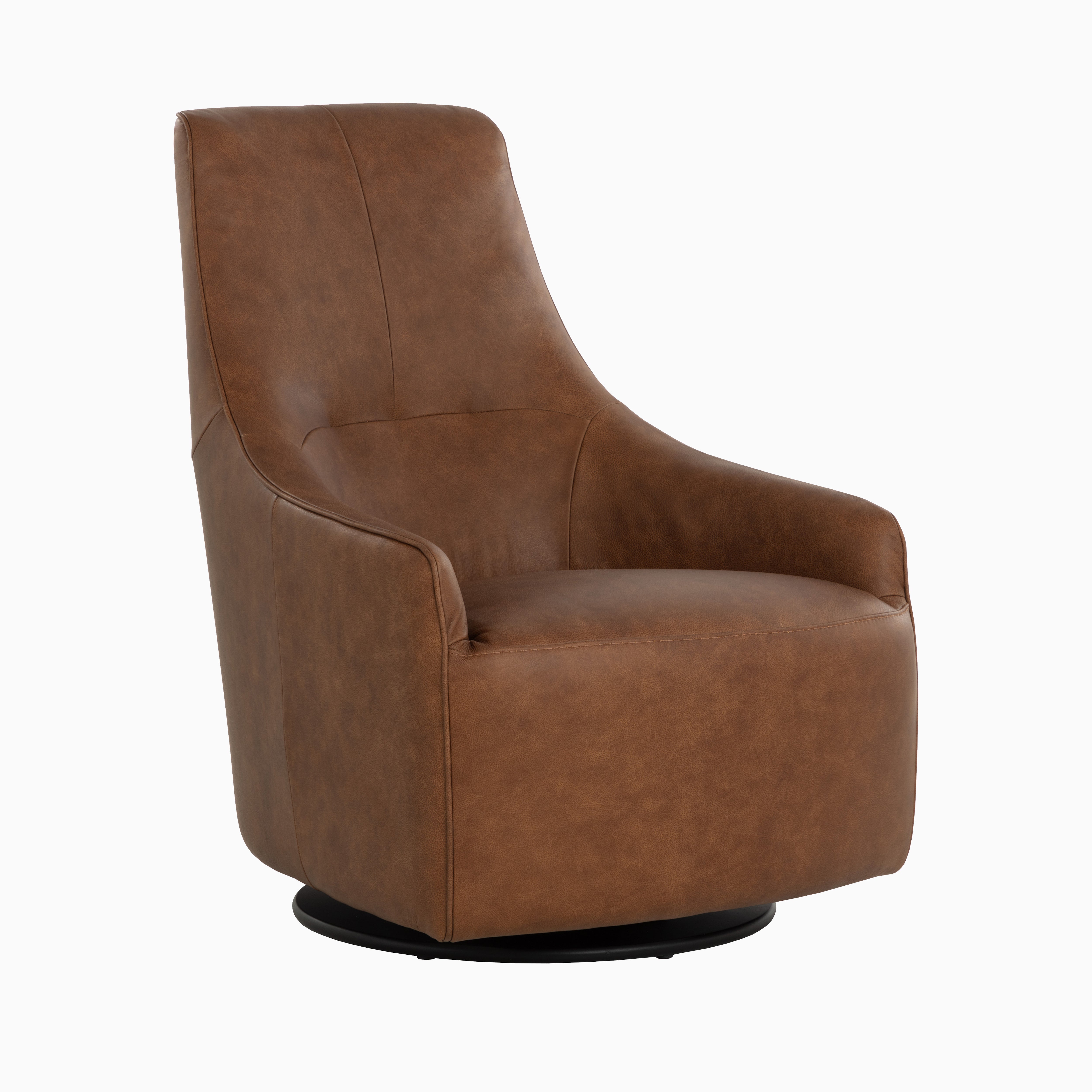 Valerio Swivel Lounge Chair in Brown