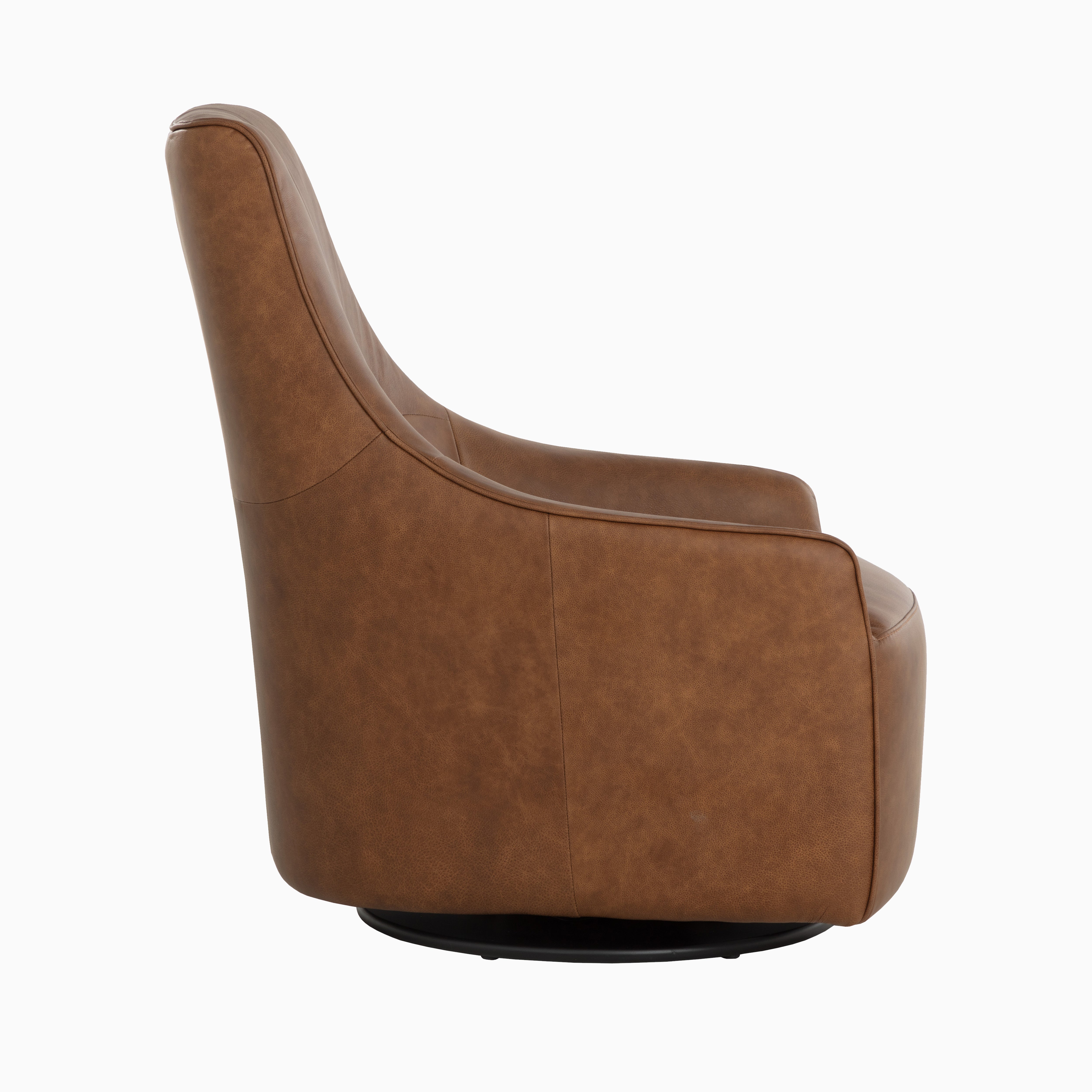 Valerio Swivel Lounge Chair in Brown