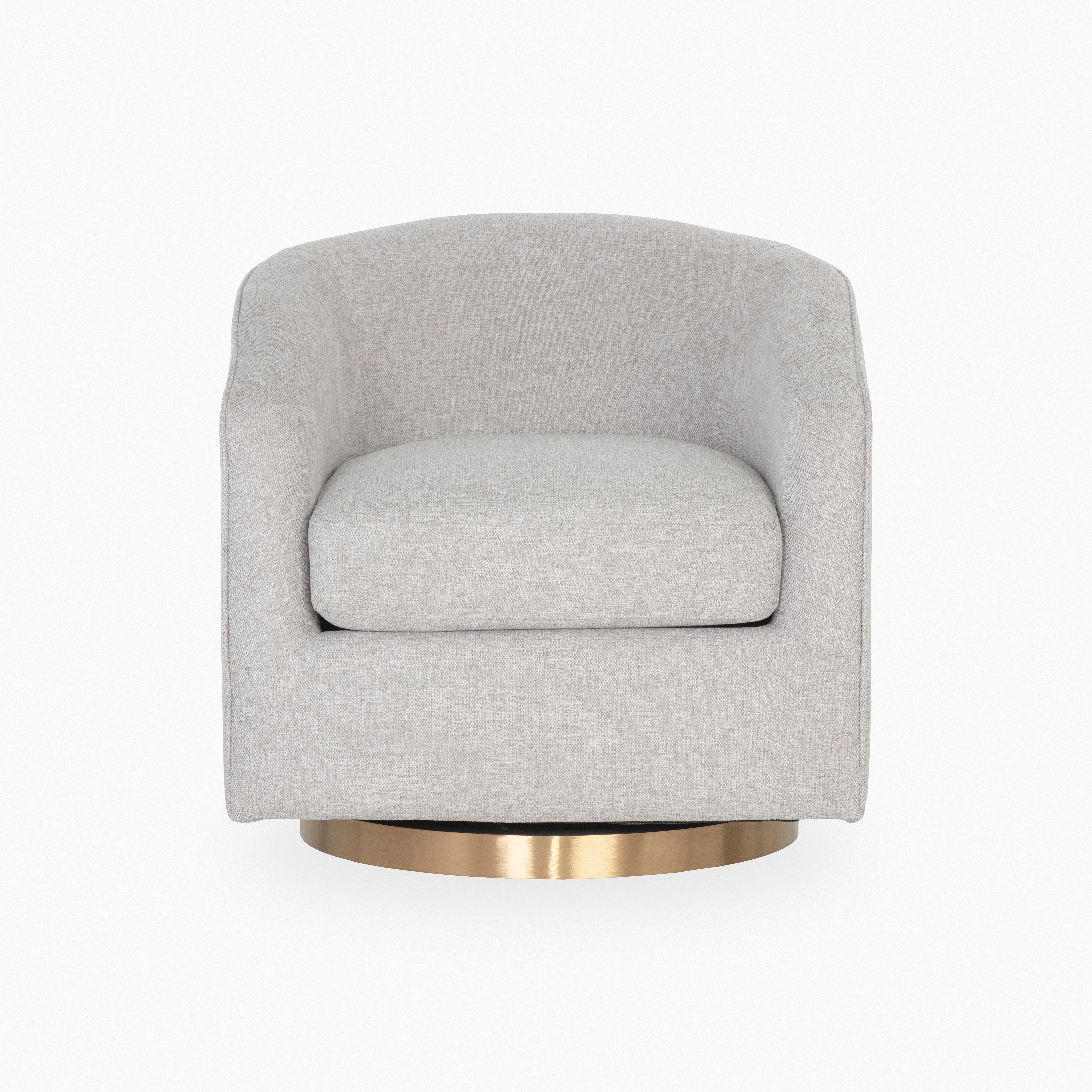 Brionne Swivel Lounge Chair in Grey