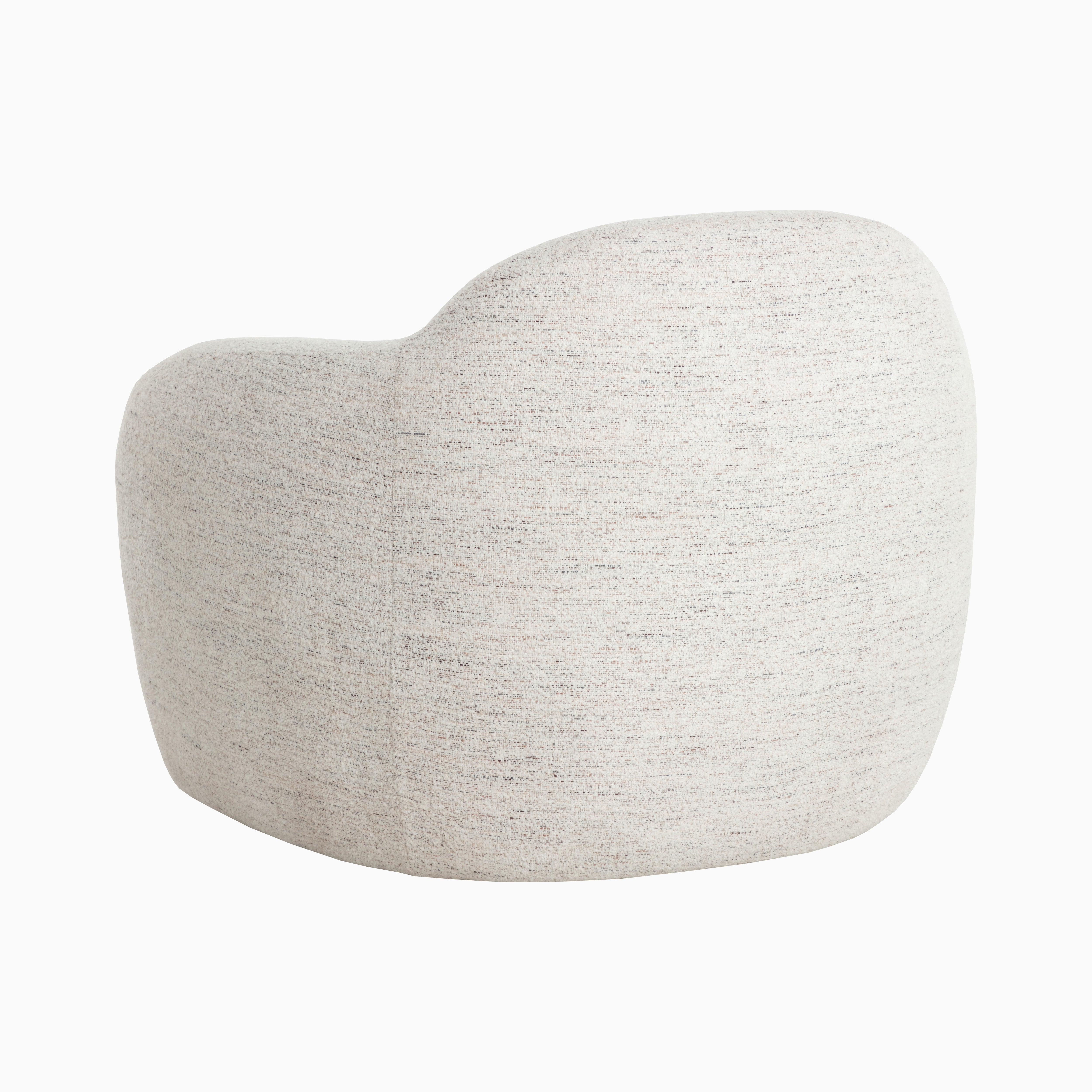 Cylas Swivel Lounge Chair in Cream