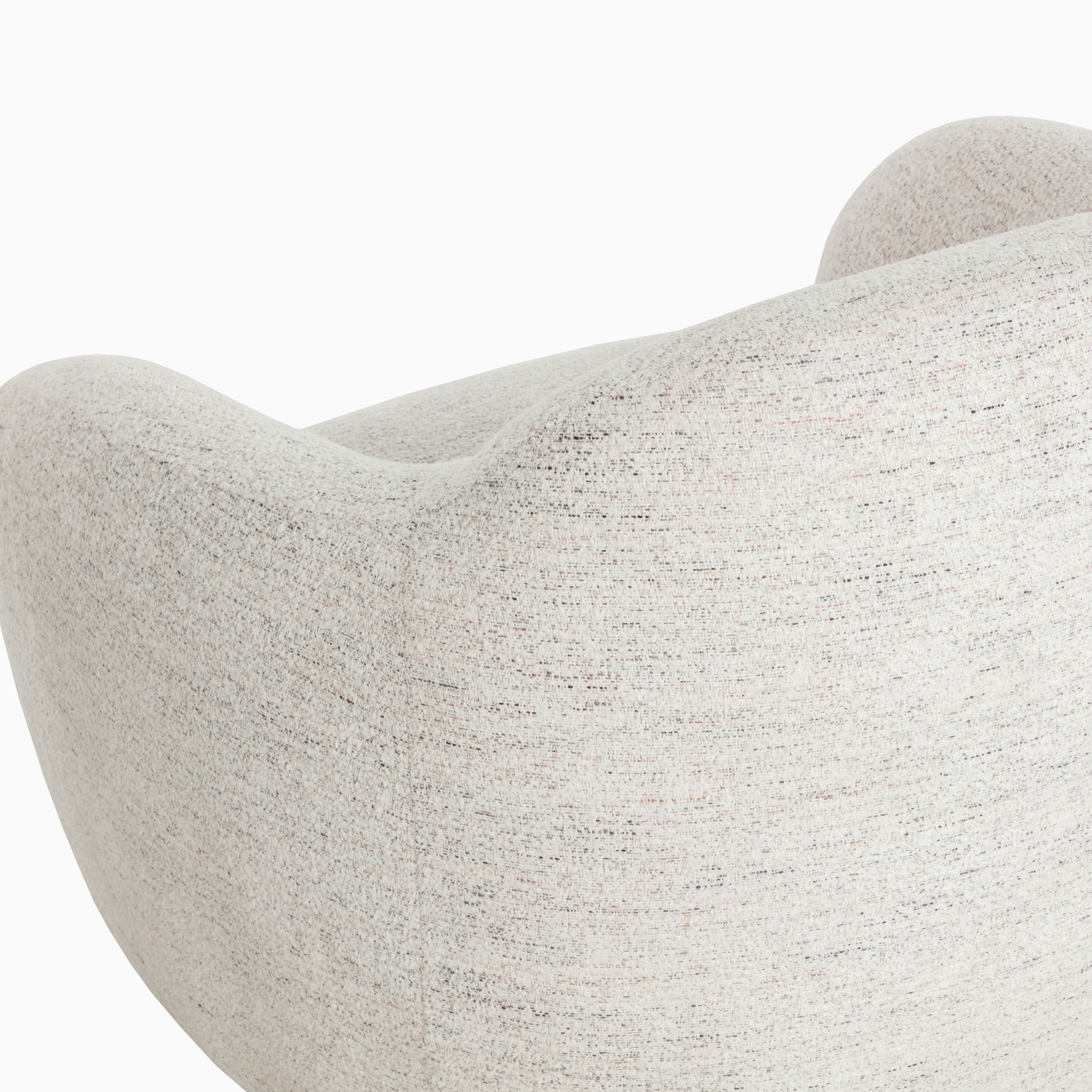 Cylas Swivel Lounge Chair in Cream