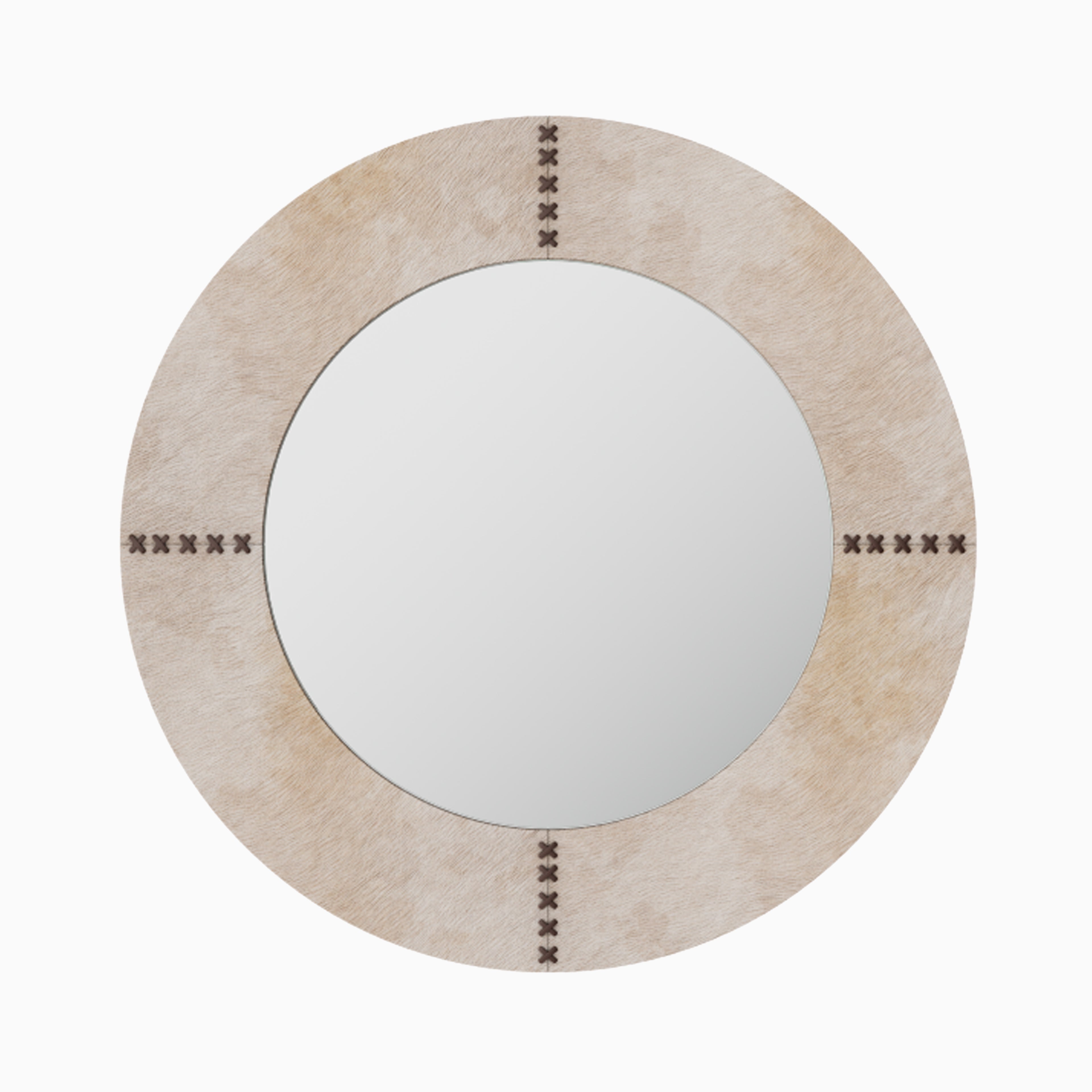 Vionna Round Mirror in White