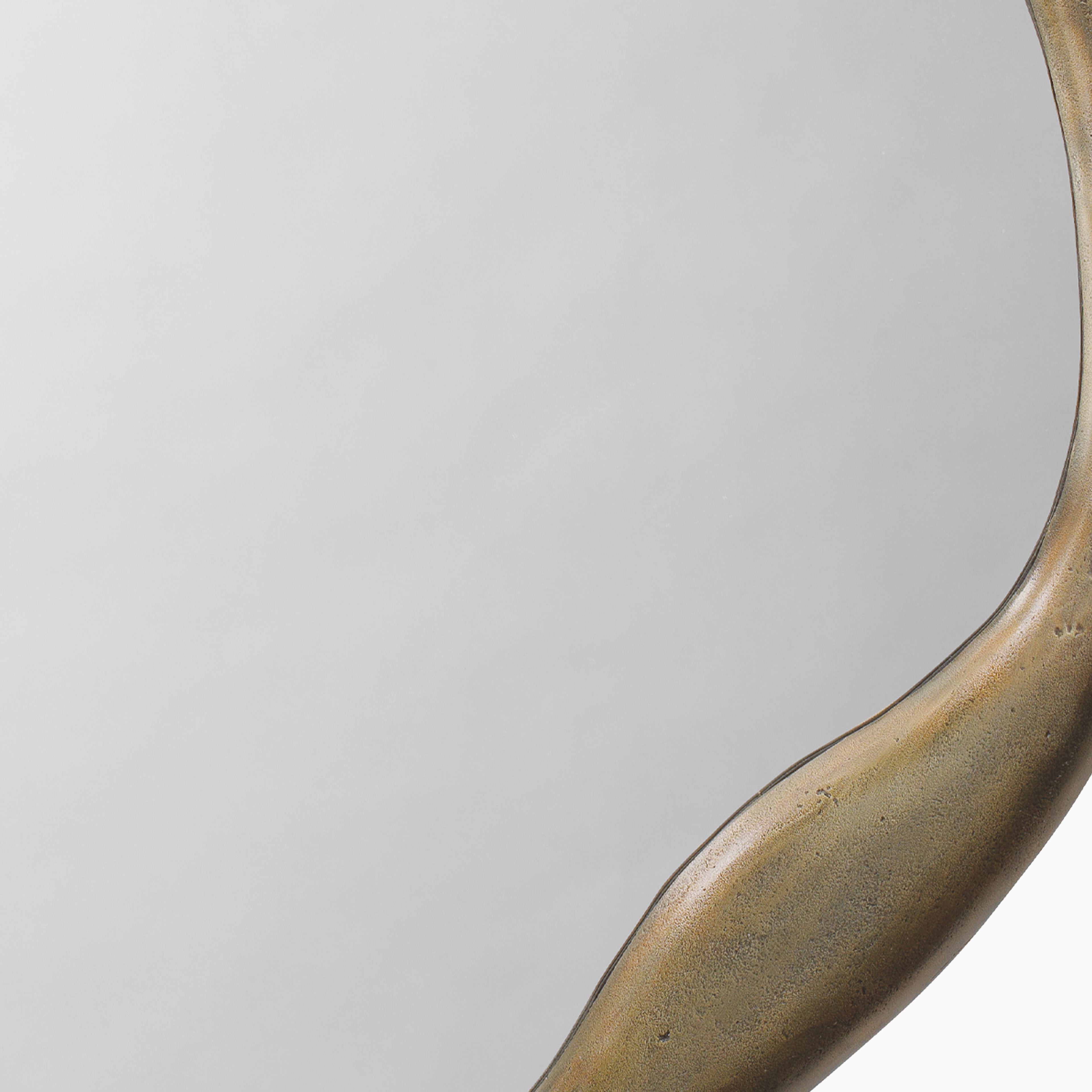 Clarien Round Mirror in Antique Brass