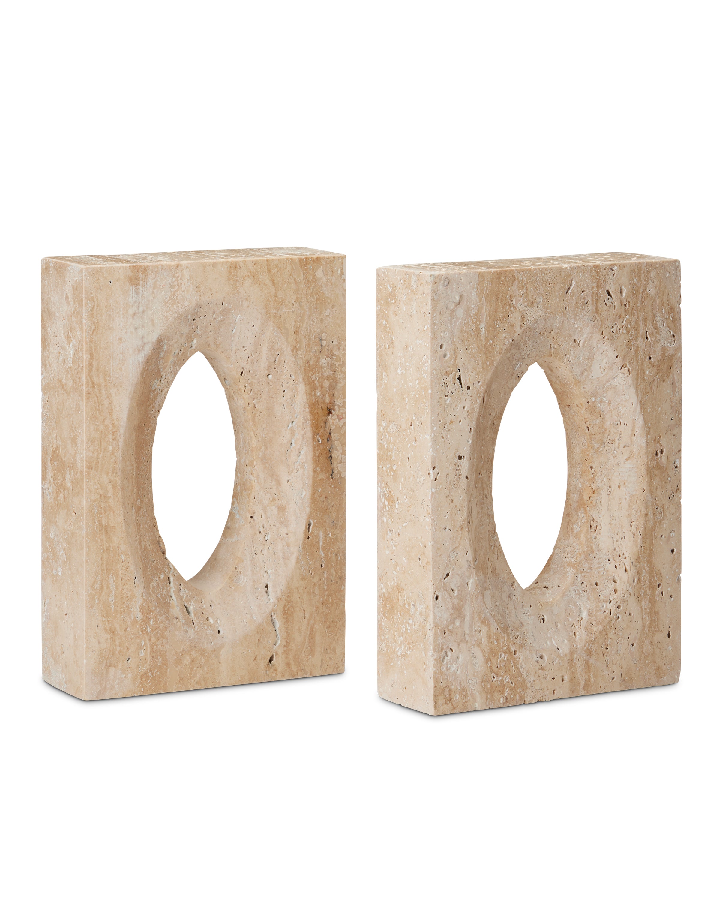 Cartwright Travertine Bookend Set