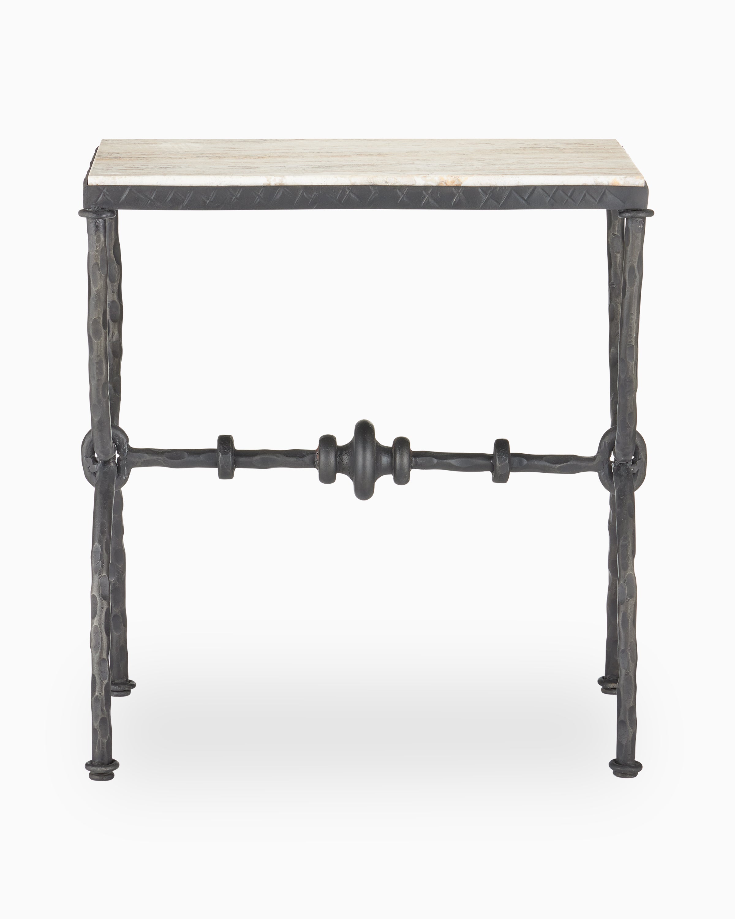 Radcliffe White Travertine Side Table