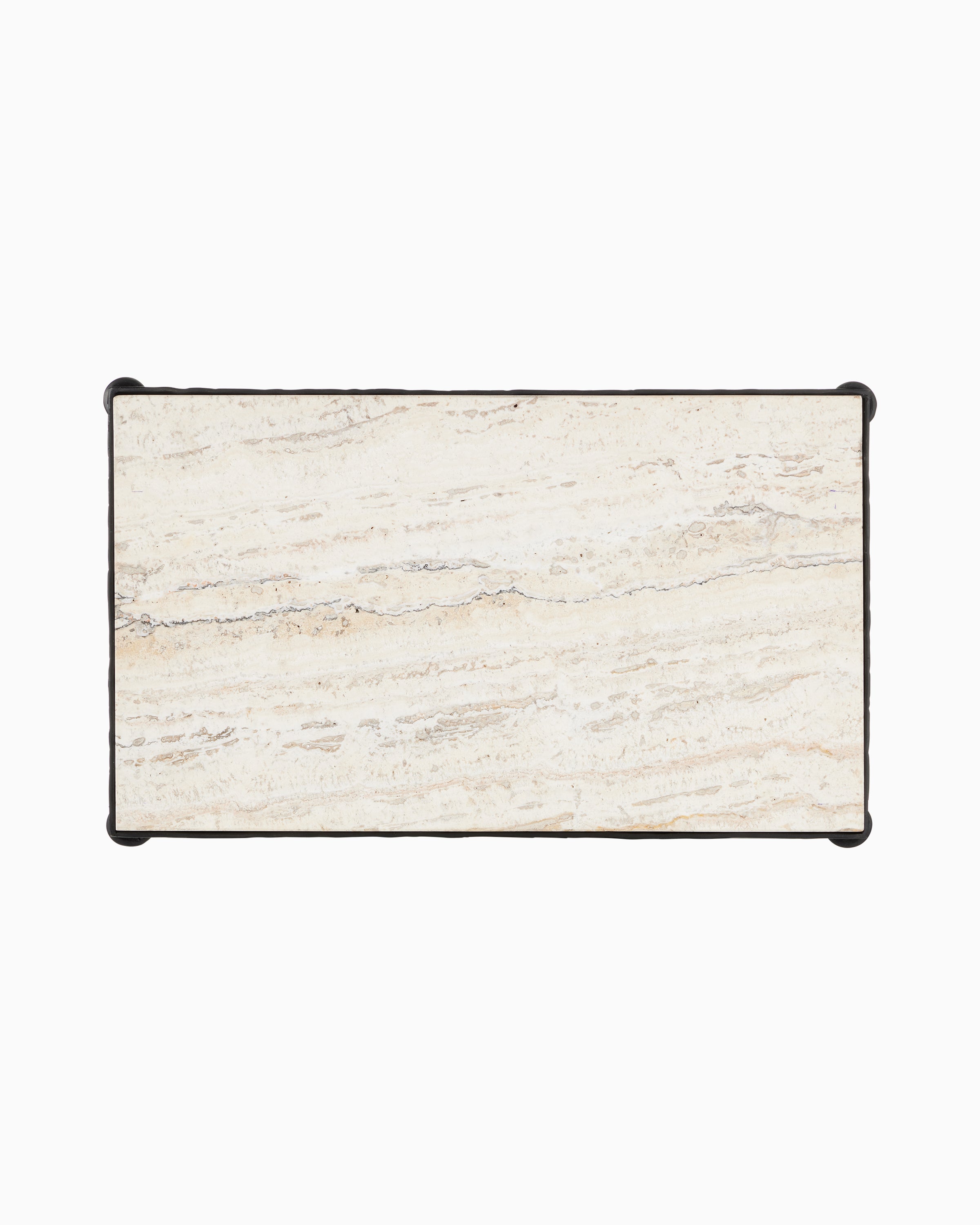 Radcliffe White Travertine Side Table
