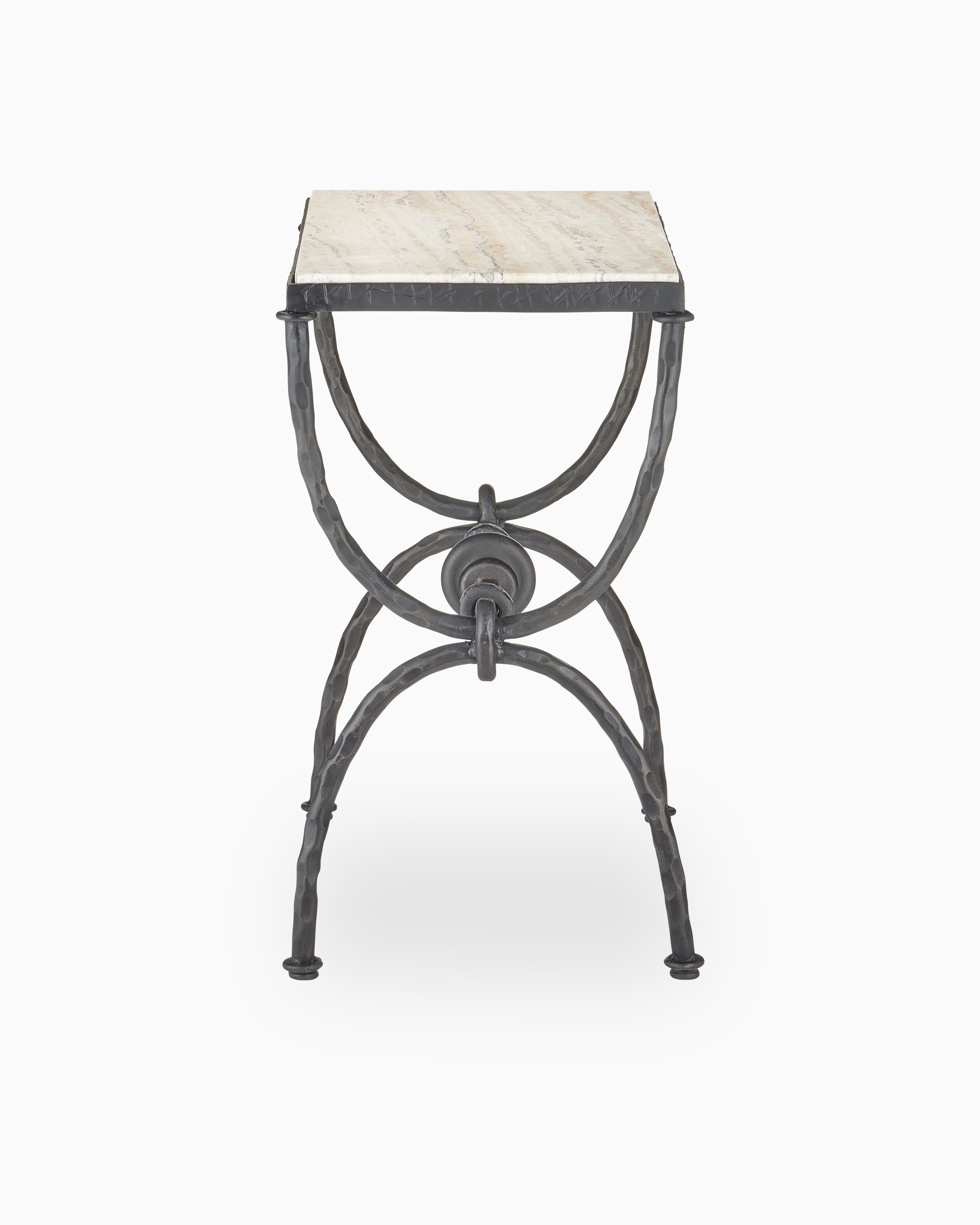 Radcliffe White Travertine Side Table