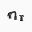Alder 8" Widespread Bathroom Faucet With Low Spout & Cross Handles in Matte Black