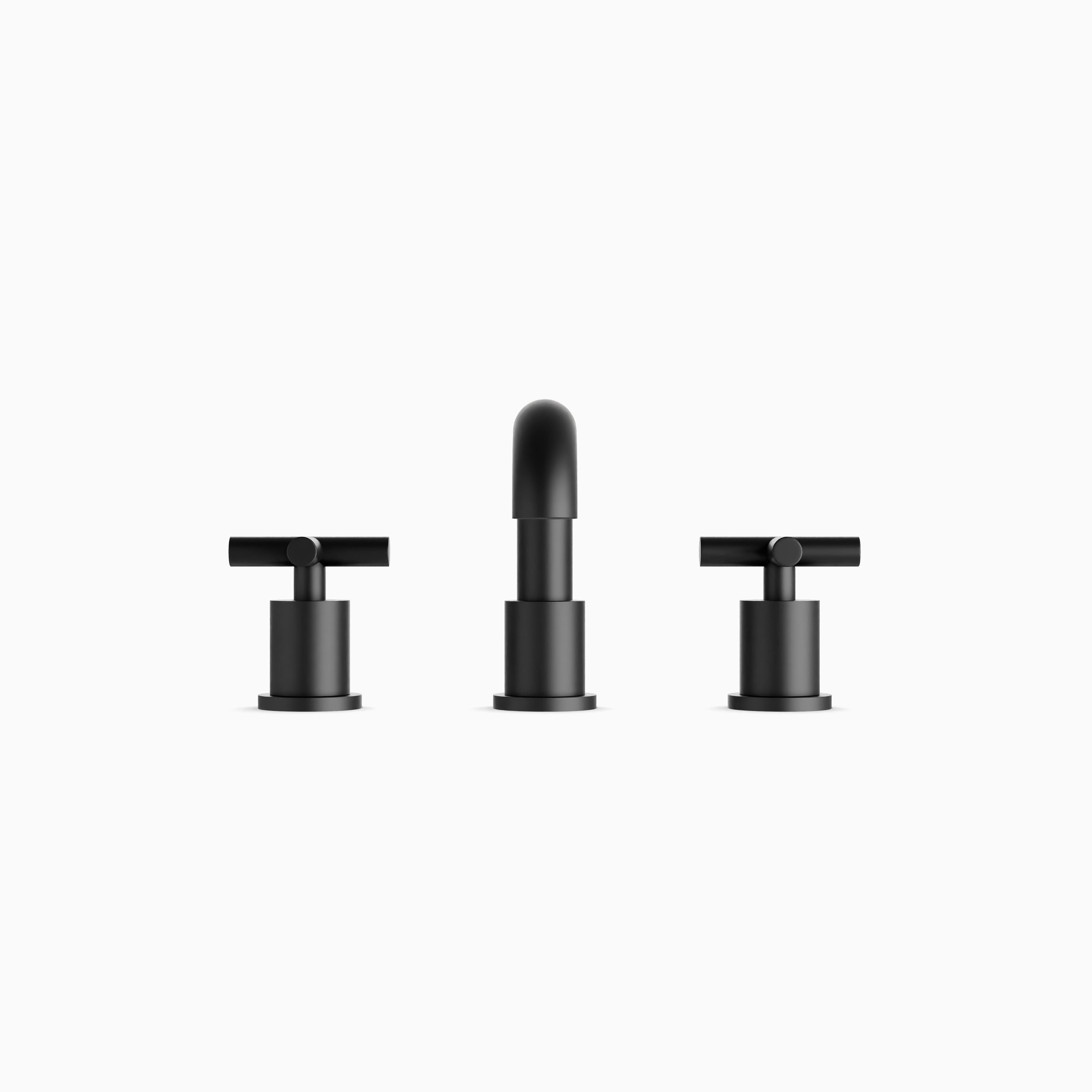 Alder 8" Widespread Bathroom Faucet With Low Spout & Cross Handles in Matte Black
