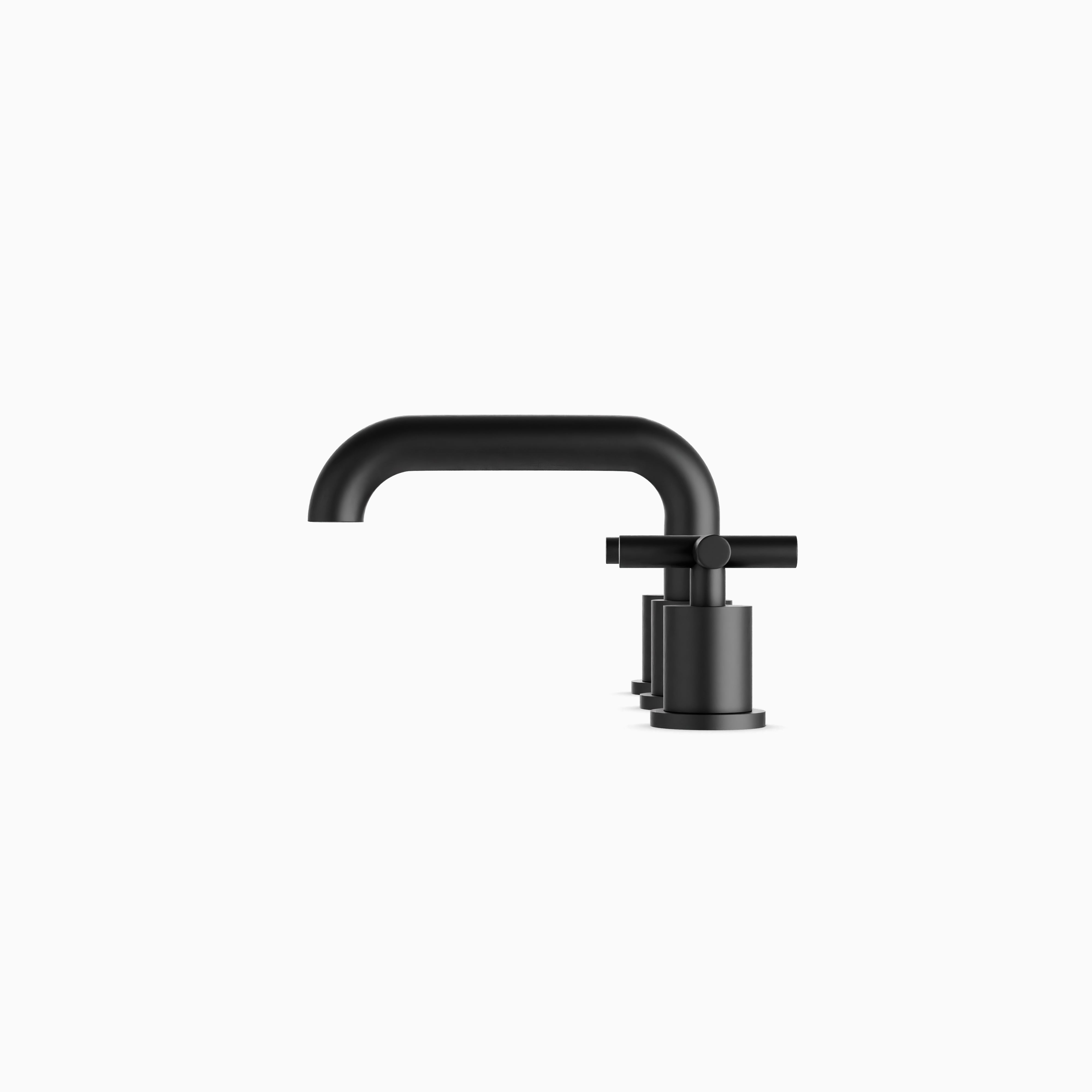 Alder 8" Widespread Bathroom Faucet With Low Spout & Cross Handles in Matte Black