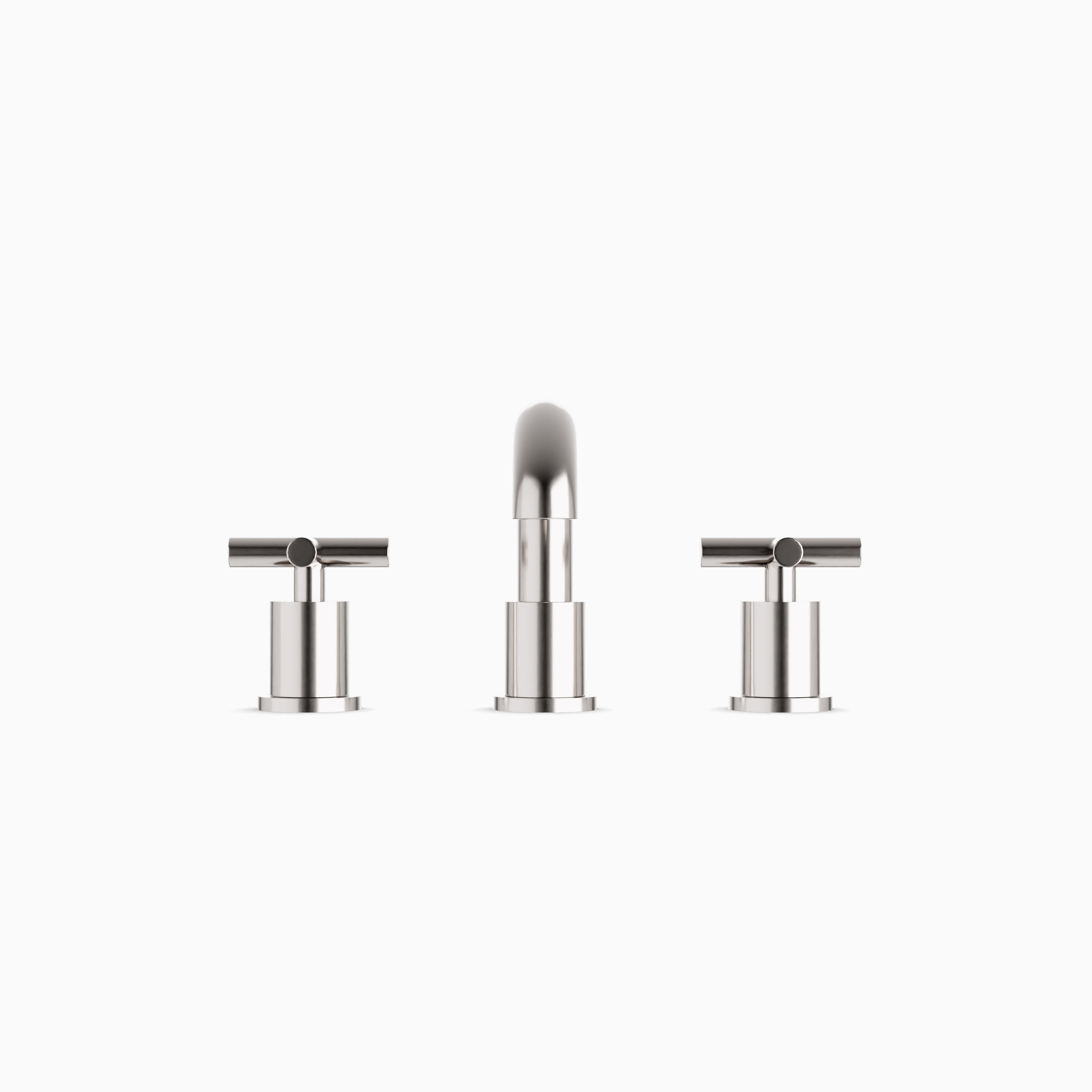 Alder 8" Widespread Bathroom Faucet With Low Spout & Cross Handles in Brushed Nickel