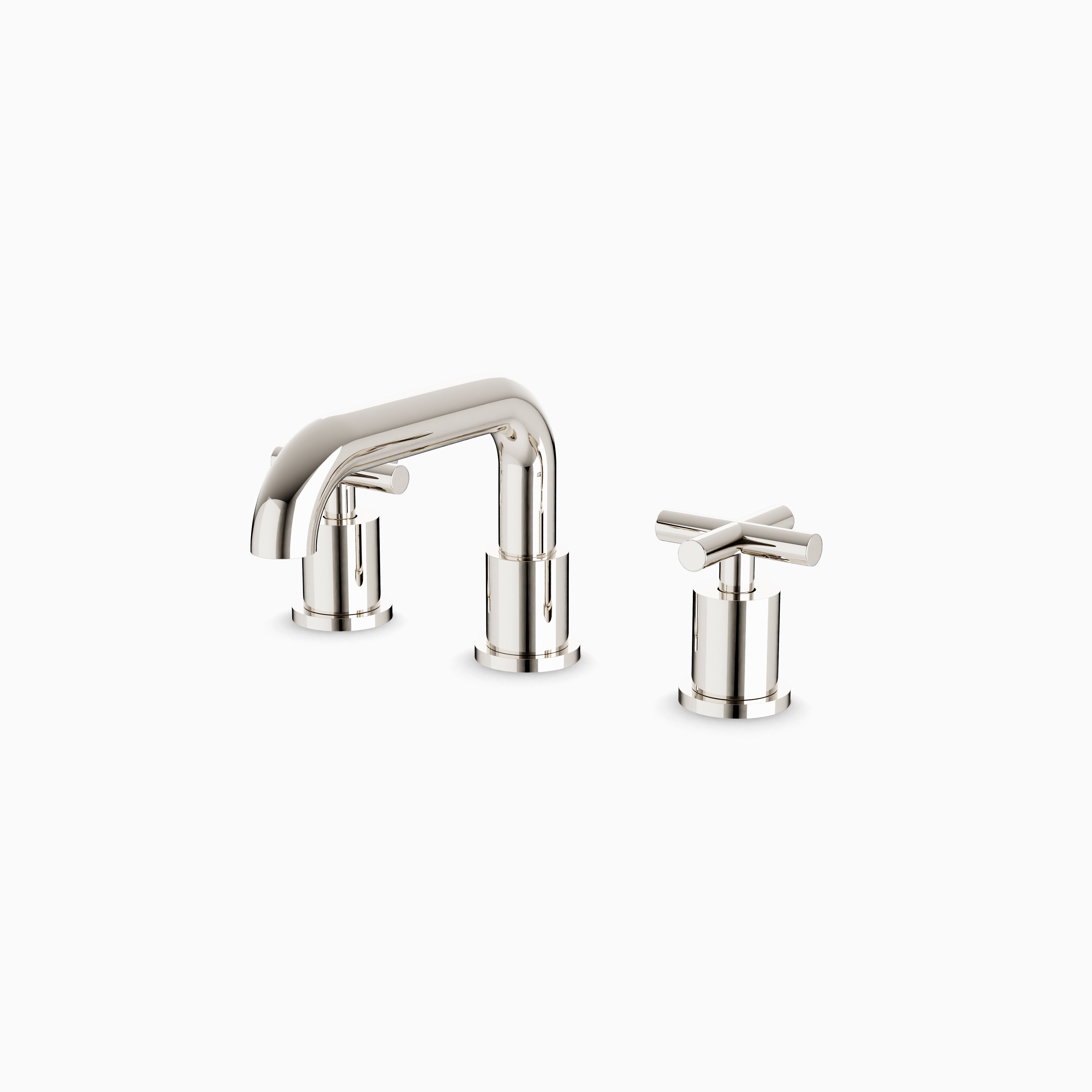 Alder 8" Widespread Bathroom Faucet With Low Spout & Cross Handles in Polished Nickel