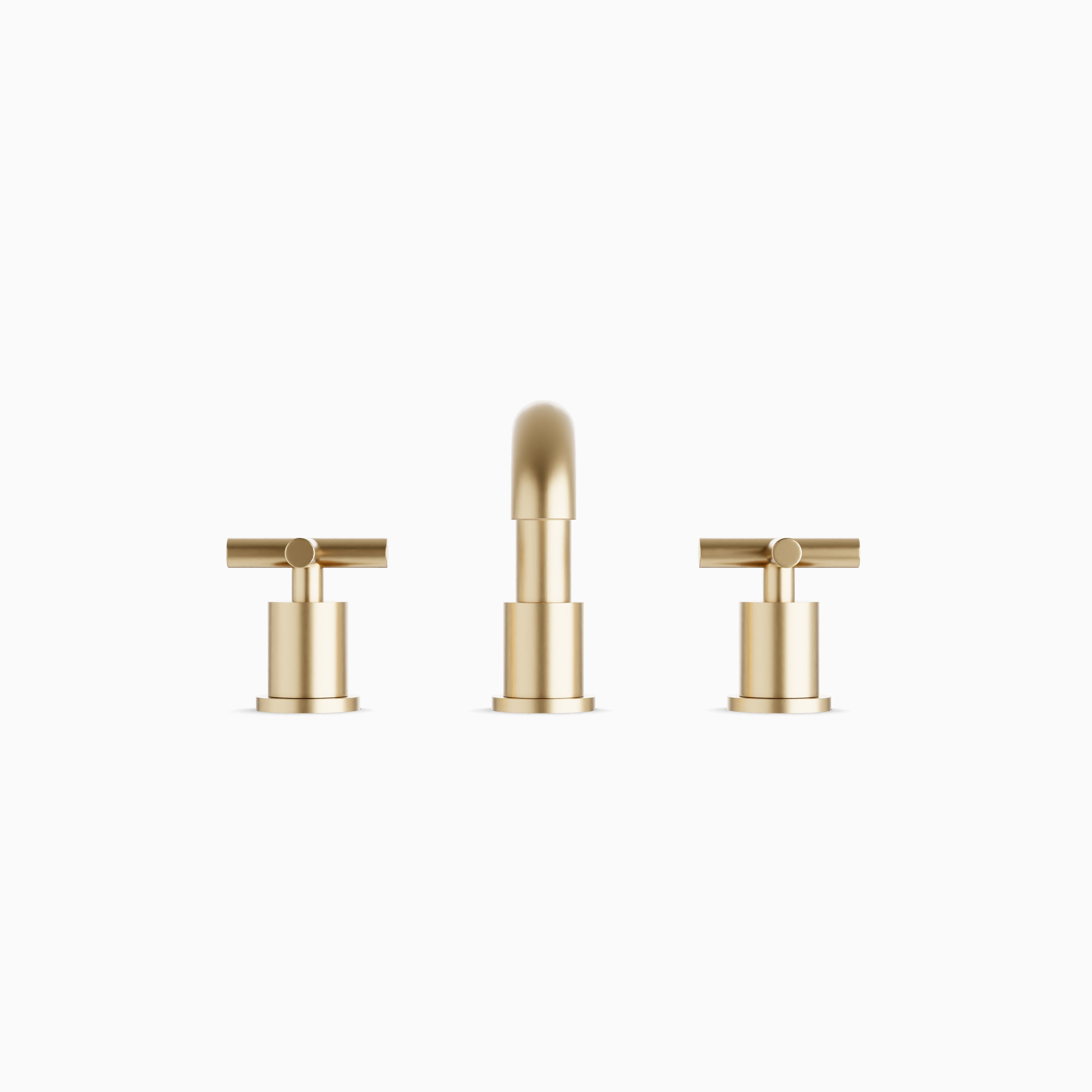 Alder 8" Widespread Bathroom Faucet With Low Spout & Cross Handles in Satin Brass