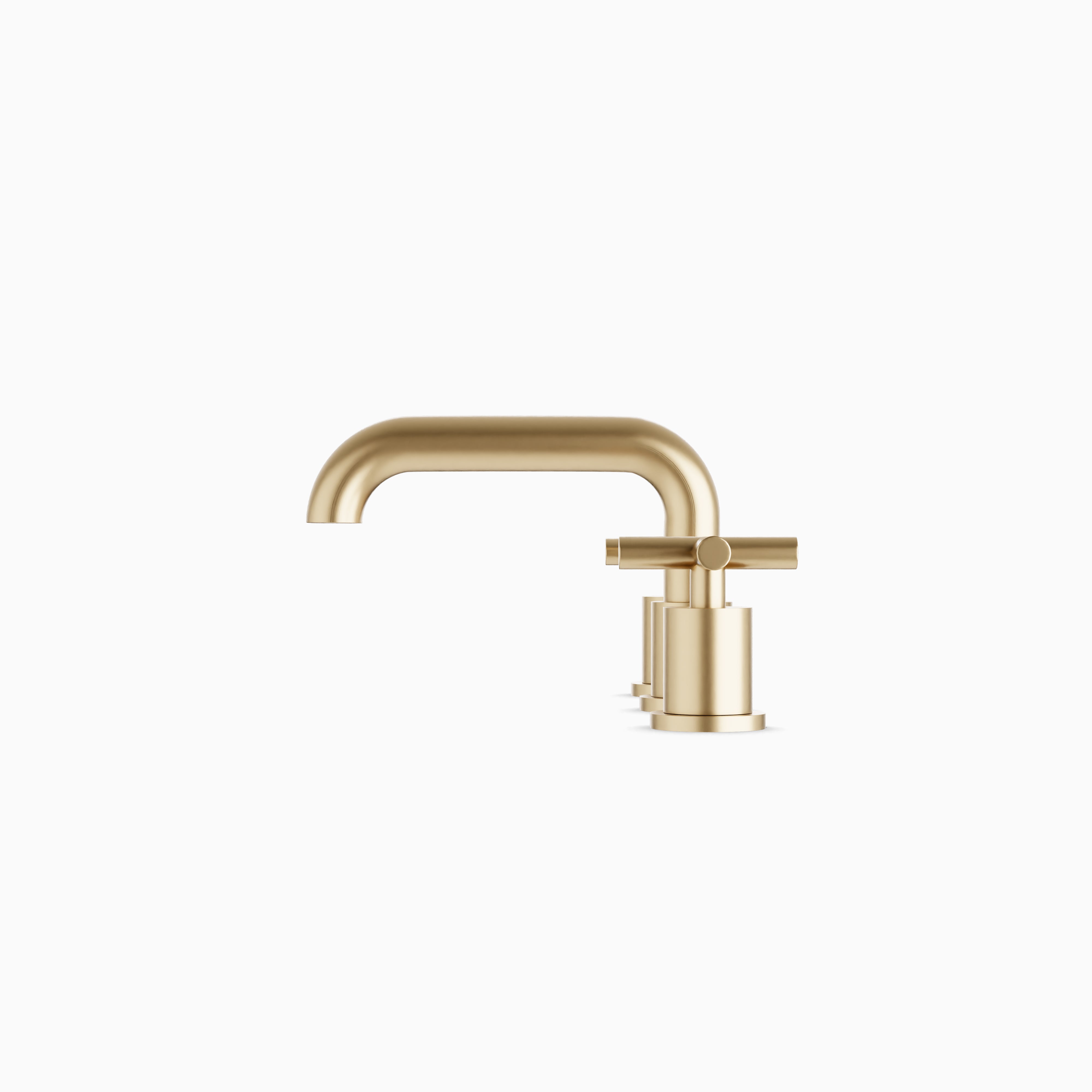 Alder 8" Widespread Bathroom Faucet With Low Spout & Cross Handles in Satin Brass