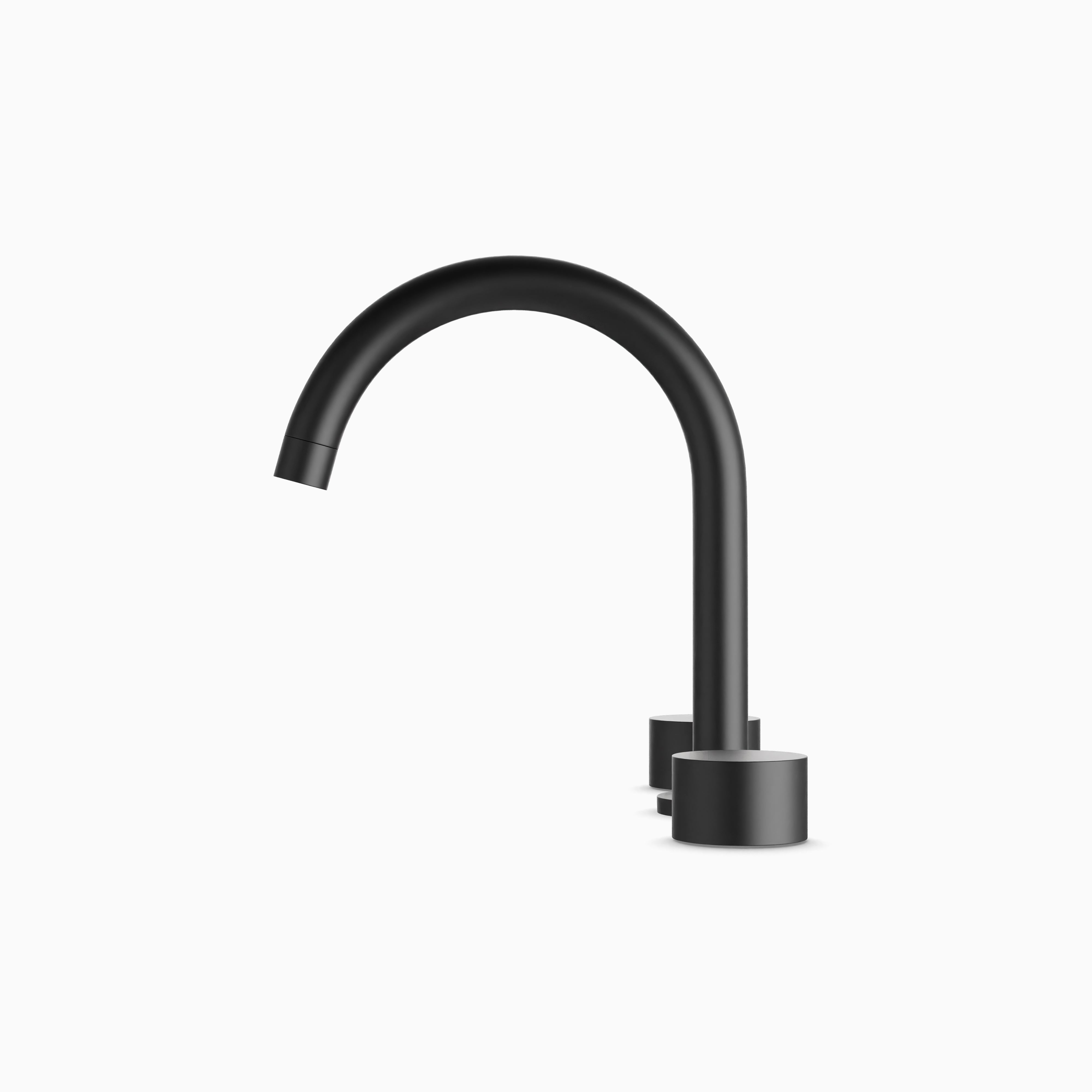 Alder 8" Widespread Bathroom Faucet With Arc Spout & Disc Handles in Matte Black