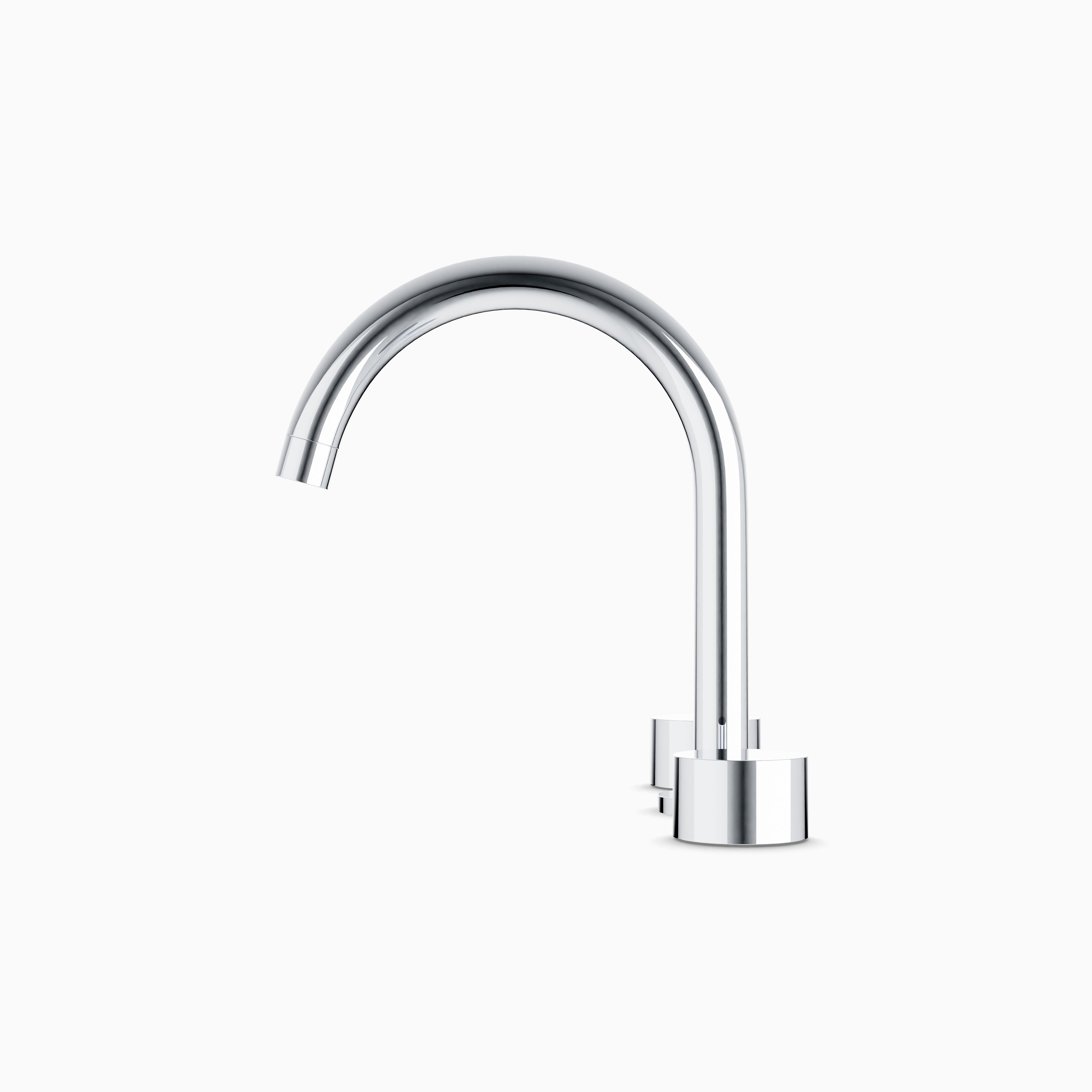 Alder 8" Widespread Bathroom Faucet With Arc Spout & Disc Handles in Chrome