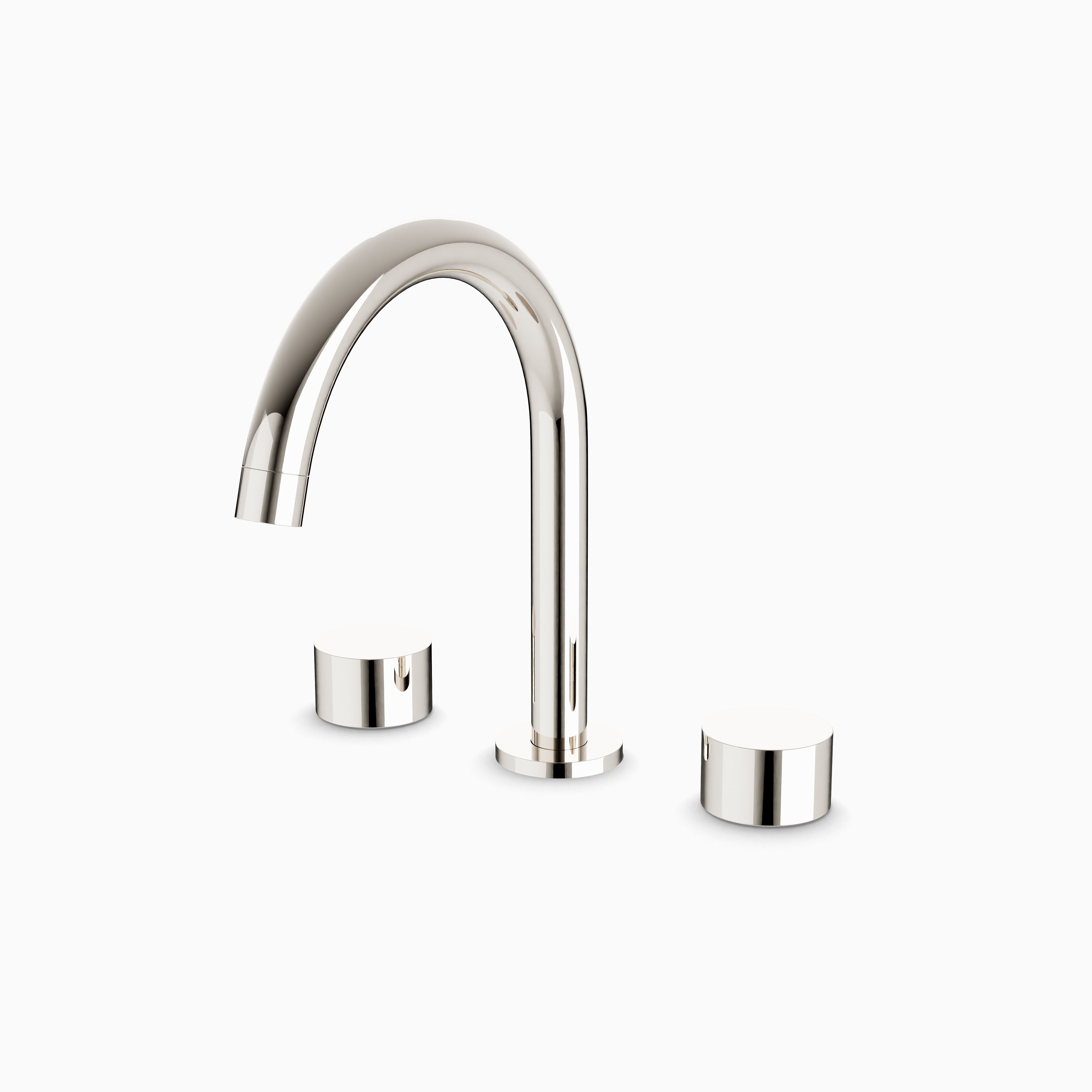 Alder 8" Widespread Bathroom Faucet With Arc Spout & Disc Handles in Polished Nickel