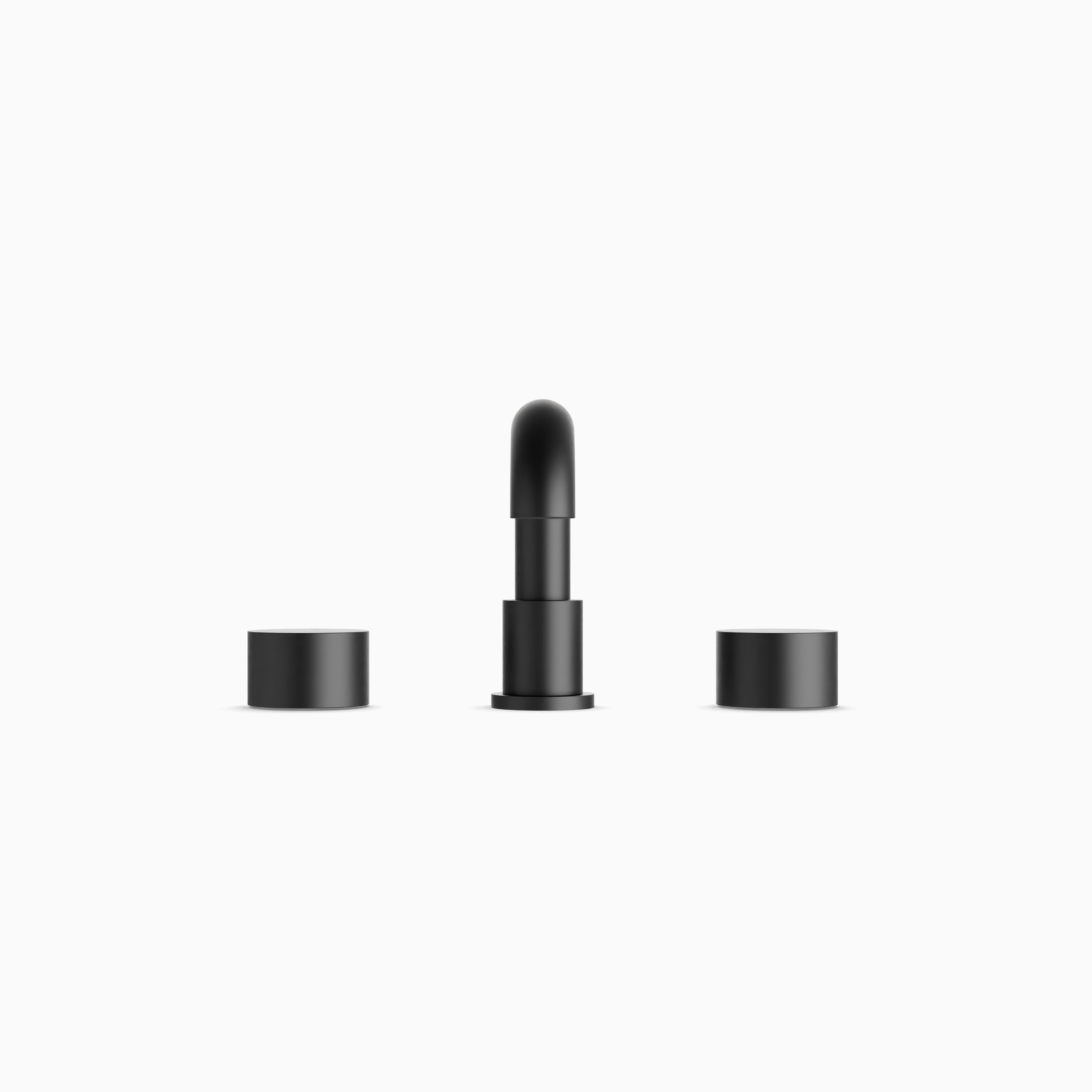 Alder 8" Widespread Bathroom Faucet With Low Spout & Disc Handles in Matte Black