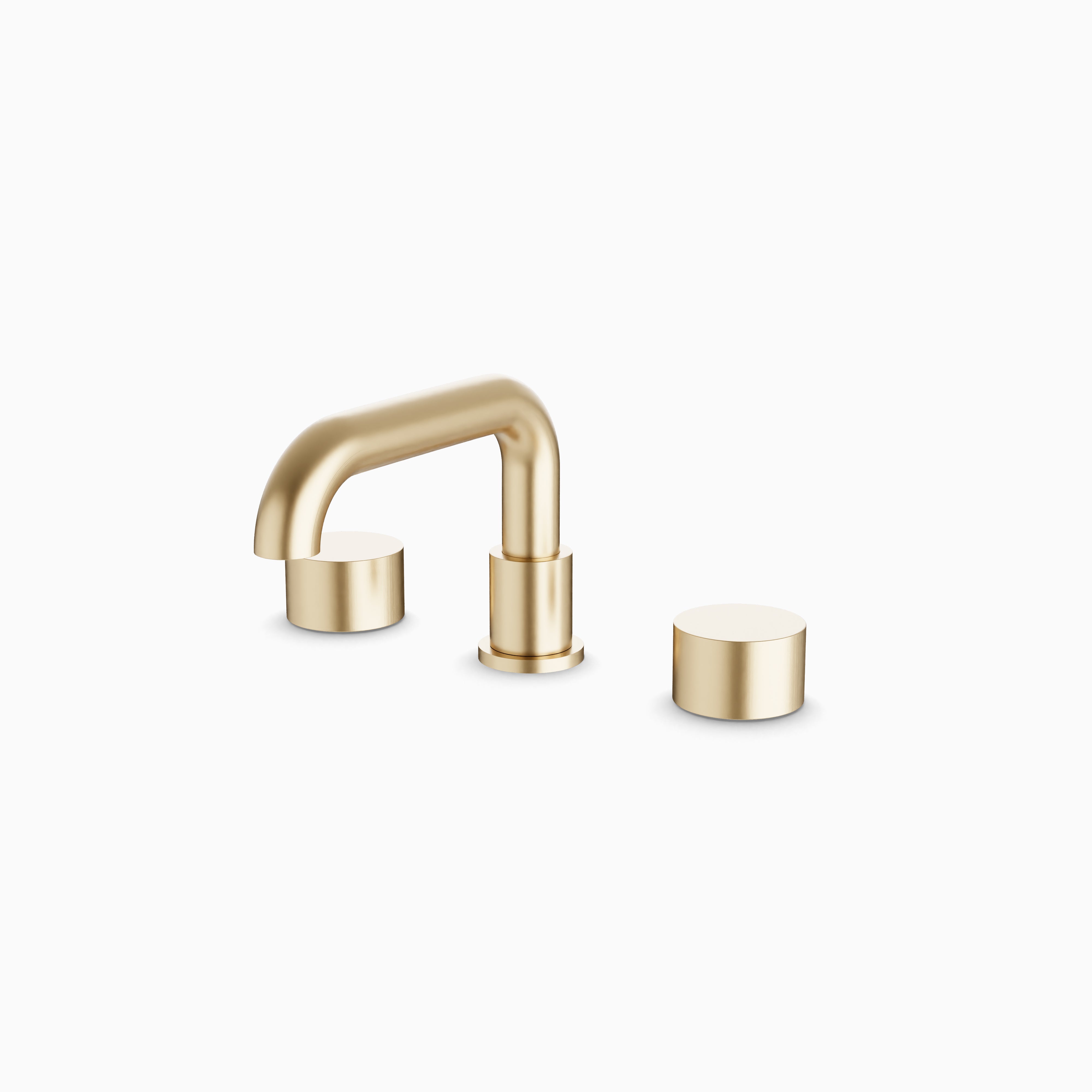 Alder 8" Widespread Bathroom Faucet With Low Spout & Disc Handles in Satin Brass