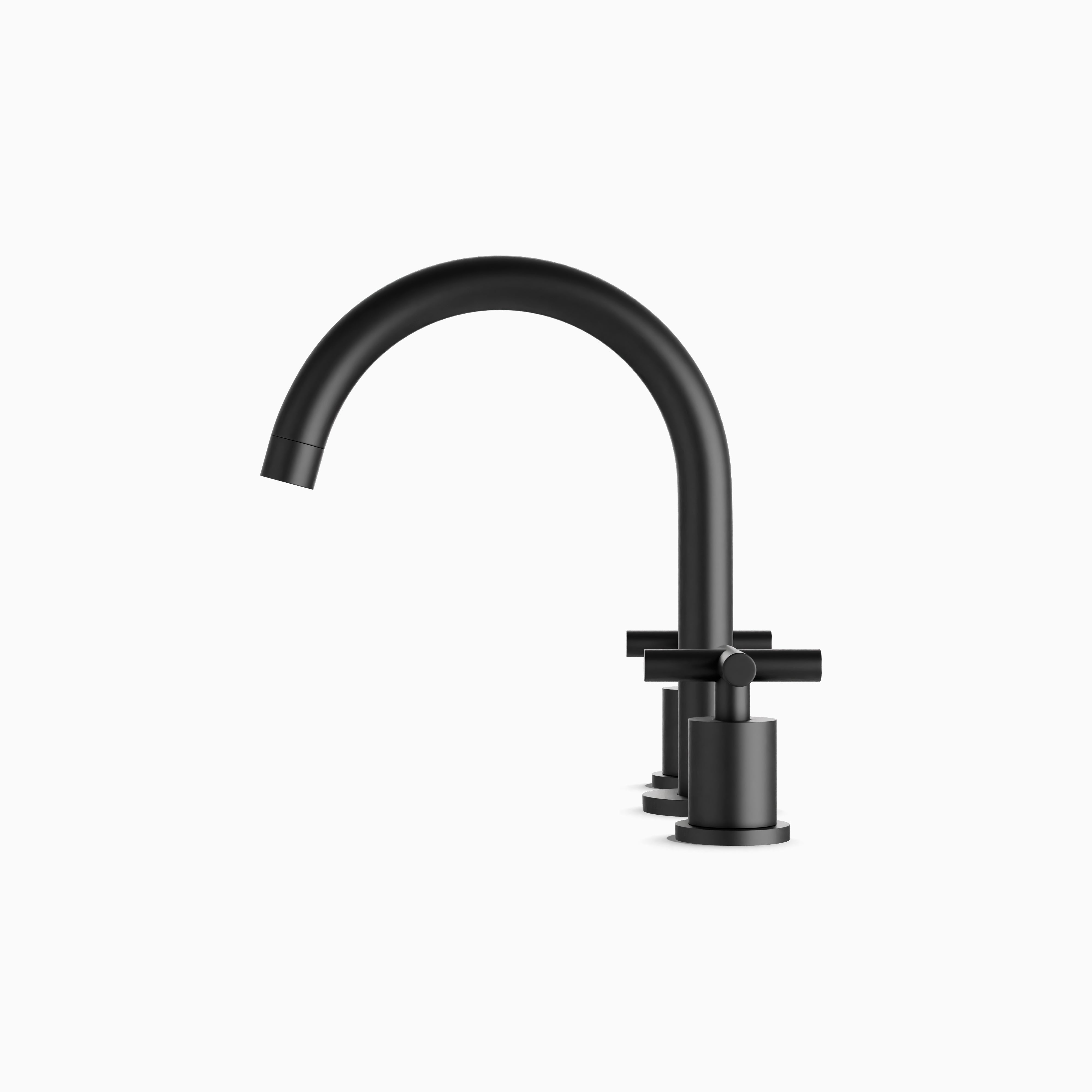 Alder 8" Widespread Bathroom Faucet With Arc Spout & Cross Handles in Matte Black