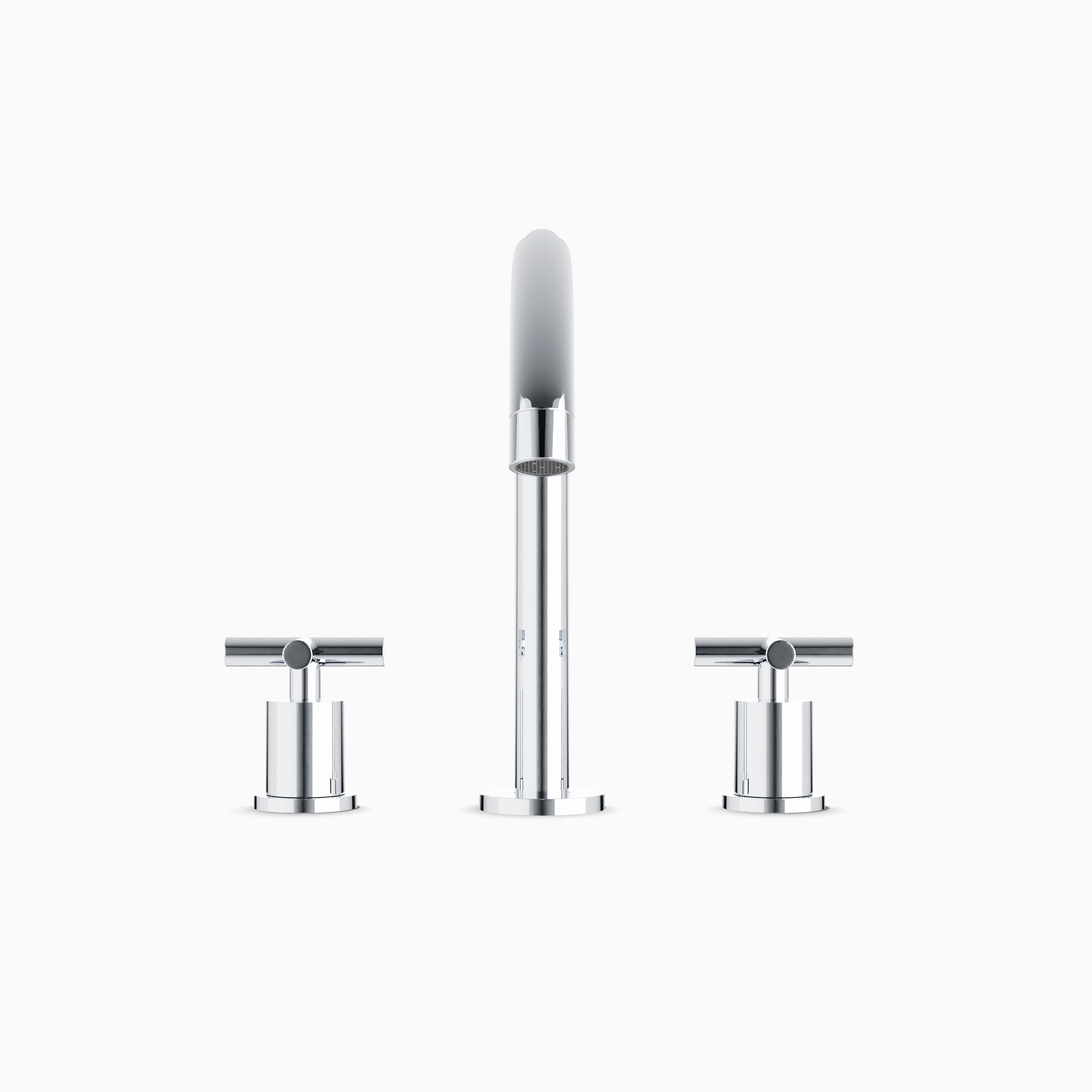 Alder 8" Widespread Bathroom Faucet With Arc Spout & Cross Handles in Chrome