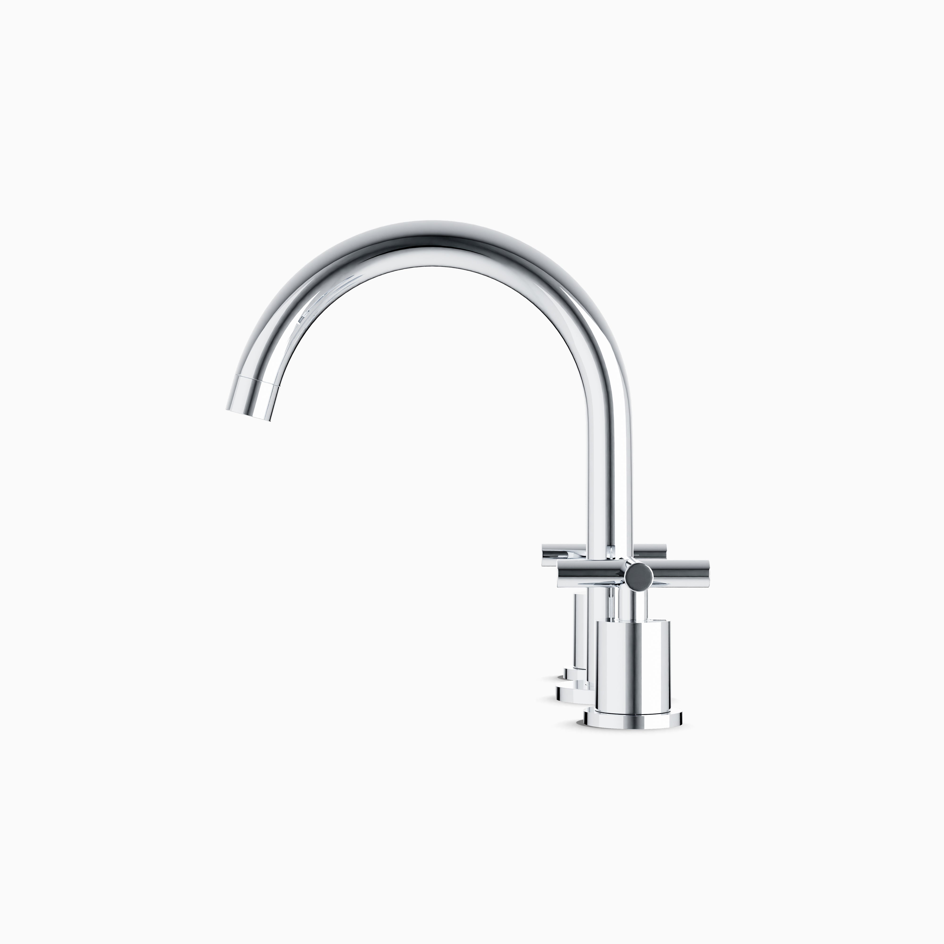 Alder 8" Widespread Bathroom Faucet With Arc Spout & Cross Handles in Chrome