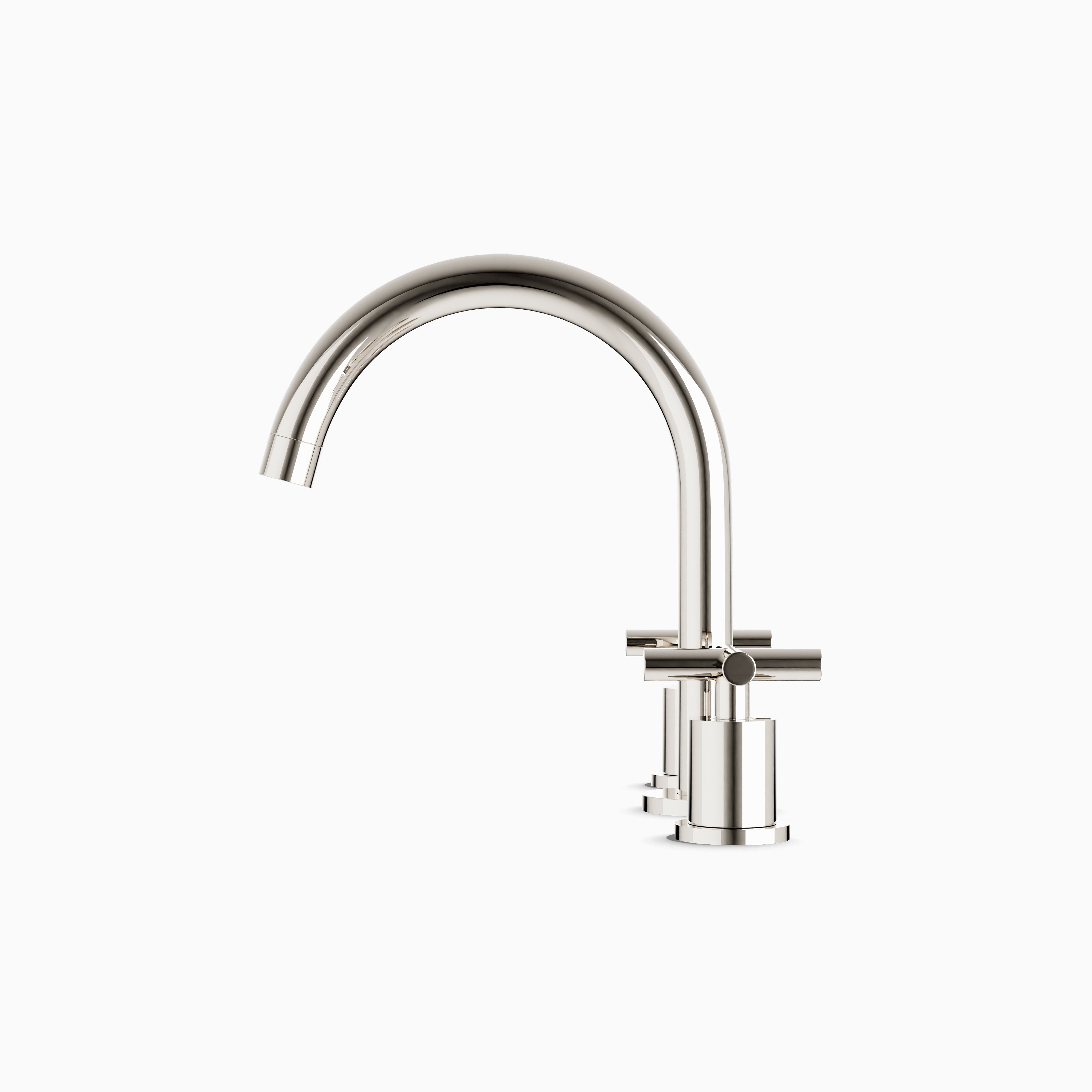 Alder 8" Widespread Bathroom Faucet With Arc Spout & Cross Handles in Polished Nickel