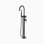 Alder Floor Mount Tub Filler Trim Kit with Hand Shower in Matte Black