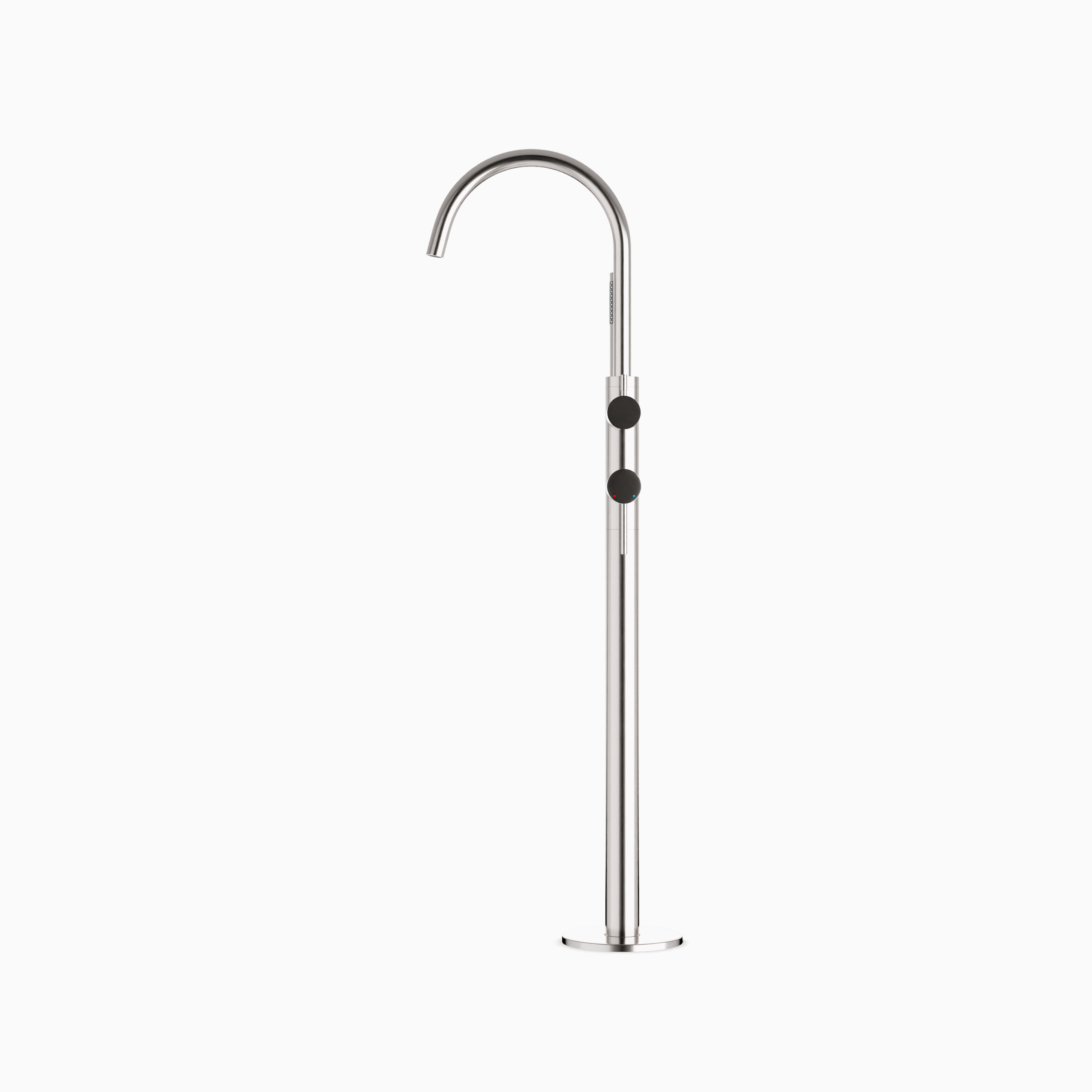 Alder Floor Mount Tub Filler Trim Kit with Hand Shower in Brushed Nickel