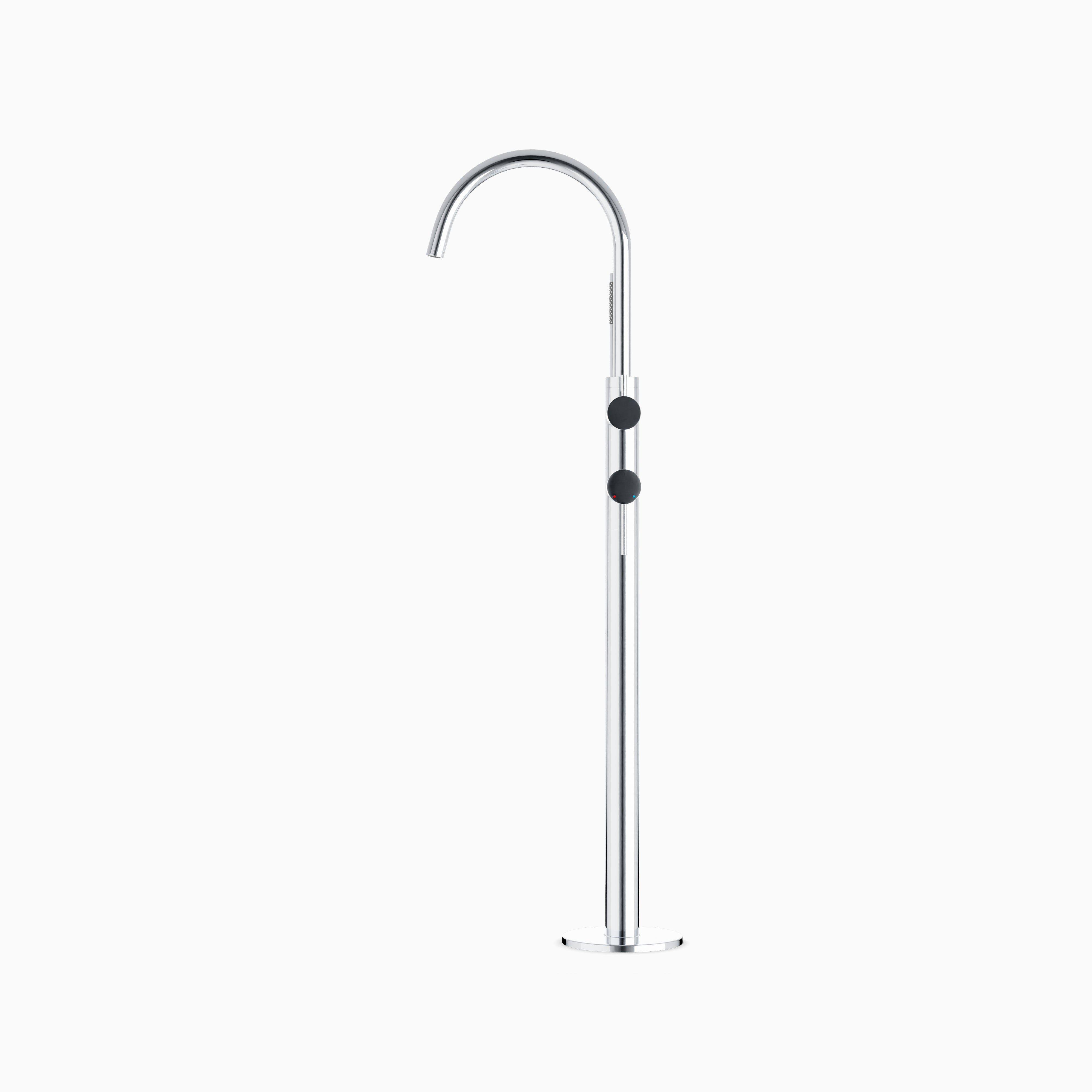 Alder Floor Mount Tub Filler Trim Kit with Hand Shower in Chrome