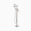 Linden Floor Mount Tub Filler Trim Kit with Hand Shower in Brushed Nickel