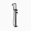 Alder Floor Mount Tub Filler Trim Kit with Low Spout & Hand Shower in Matte Black