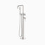 Alder Floor Mount Tub Filler Trim Kit with Low Spout & Hand Shower in Brushed Nickel