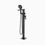Cove Floor Mount Tub Filler Trim Kit with Hand Shower in Matte Black