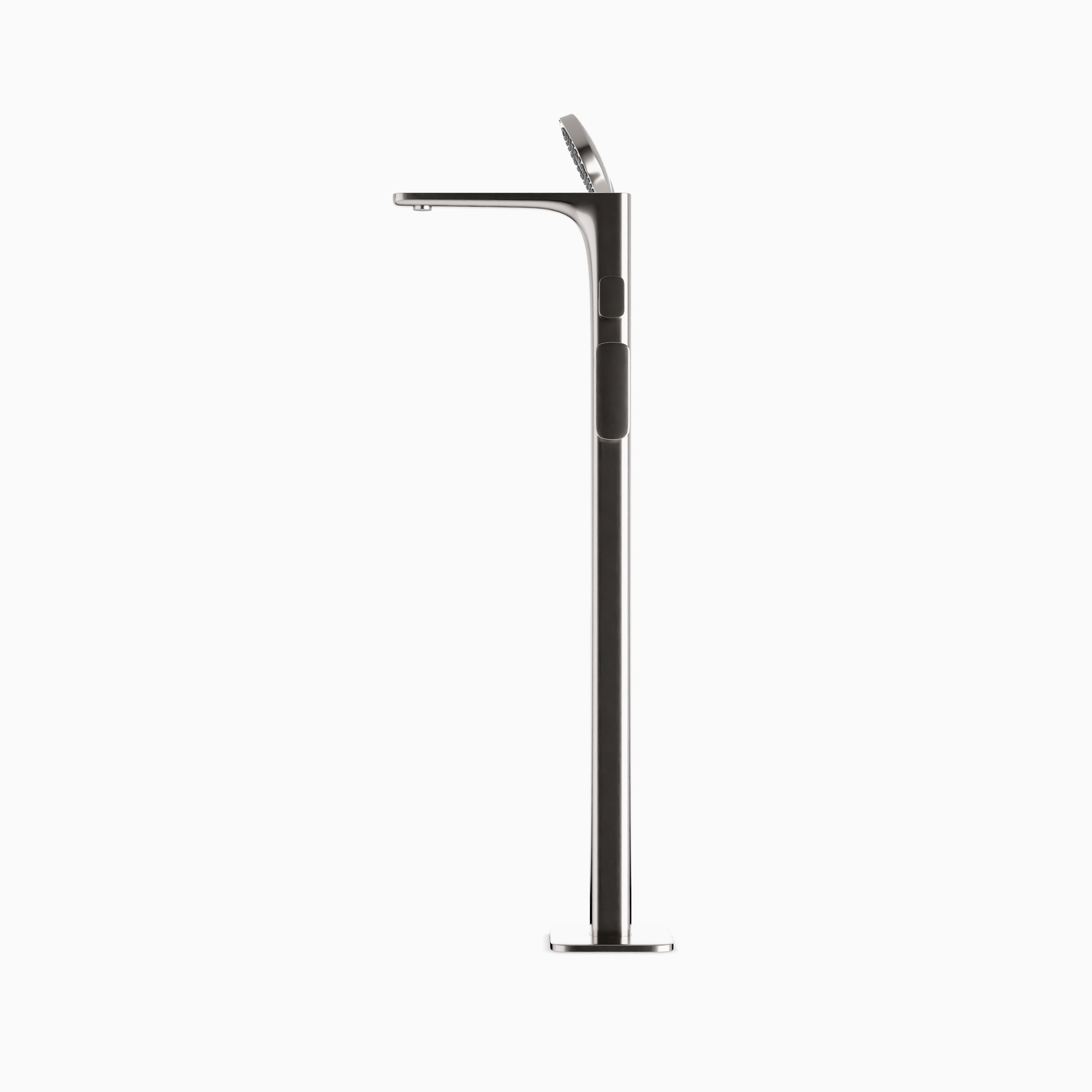 Cove Floor Mount Tub Filler Trim Kit with Hand Shower in Brushed Nickel