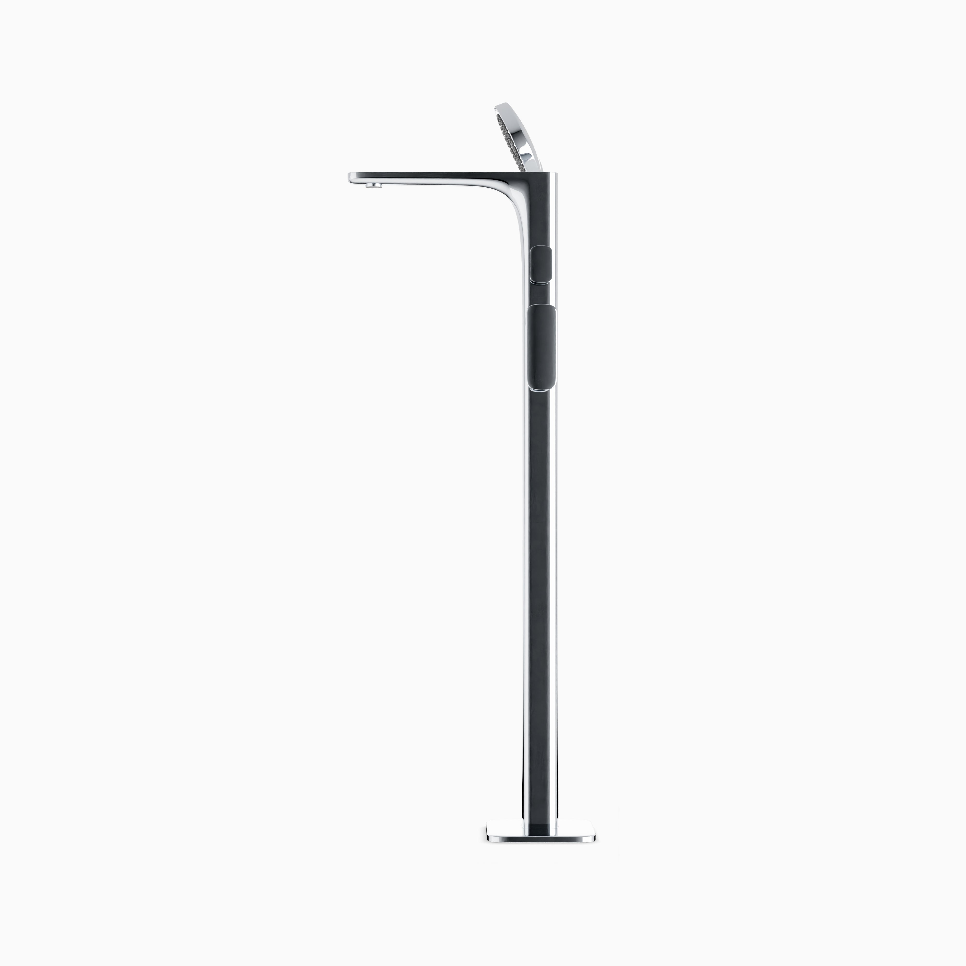 Cove Floor Mount Tub Filler Trim Kit with Hand Shower in Chrome