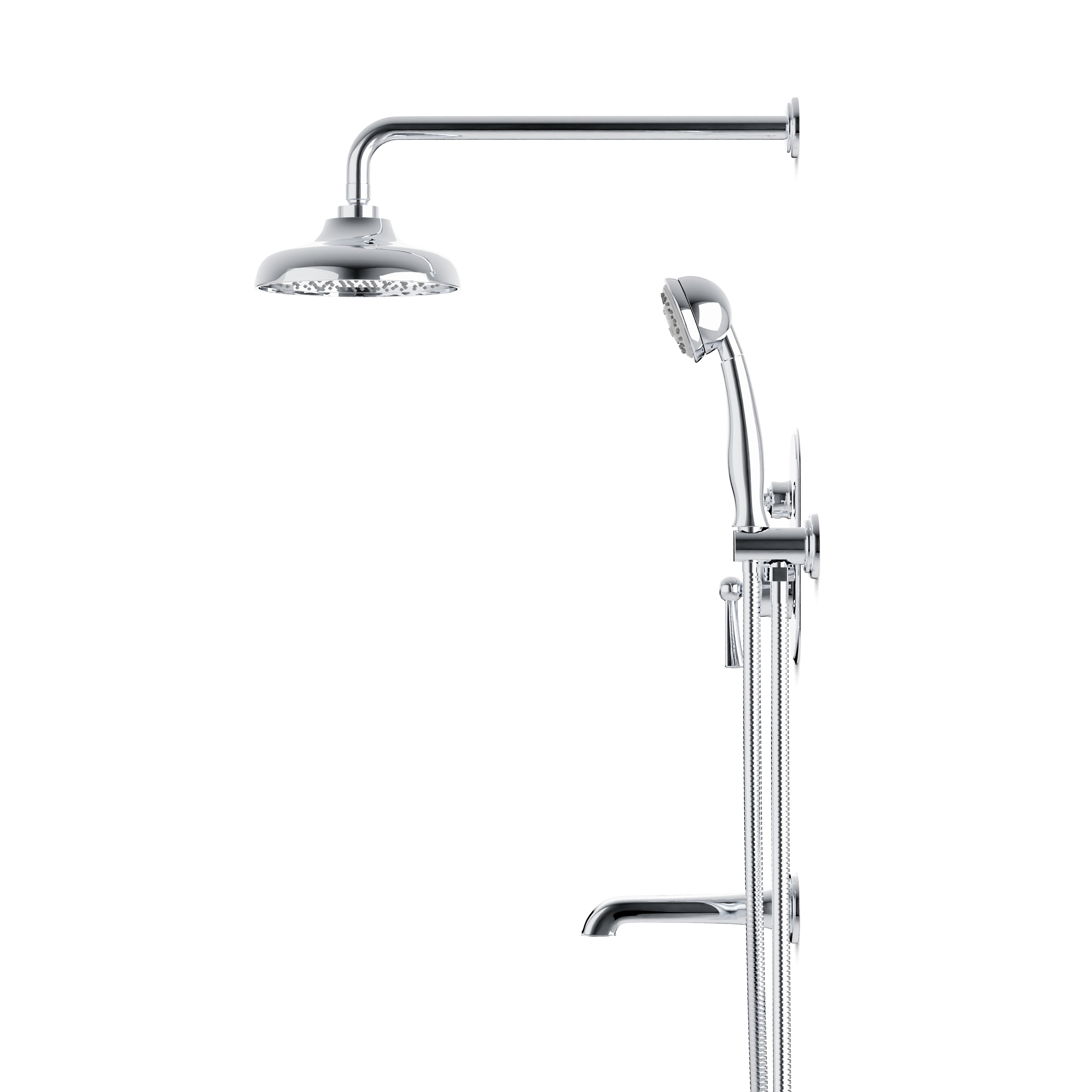 Linden Thermostatic Shower Trim Kit with Hand Shower & Tub Filler in Chrome