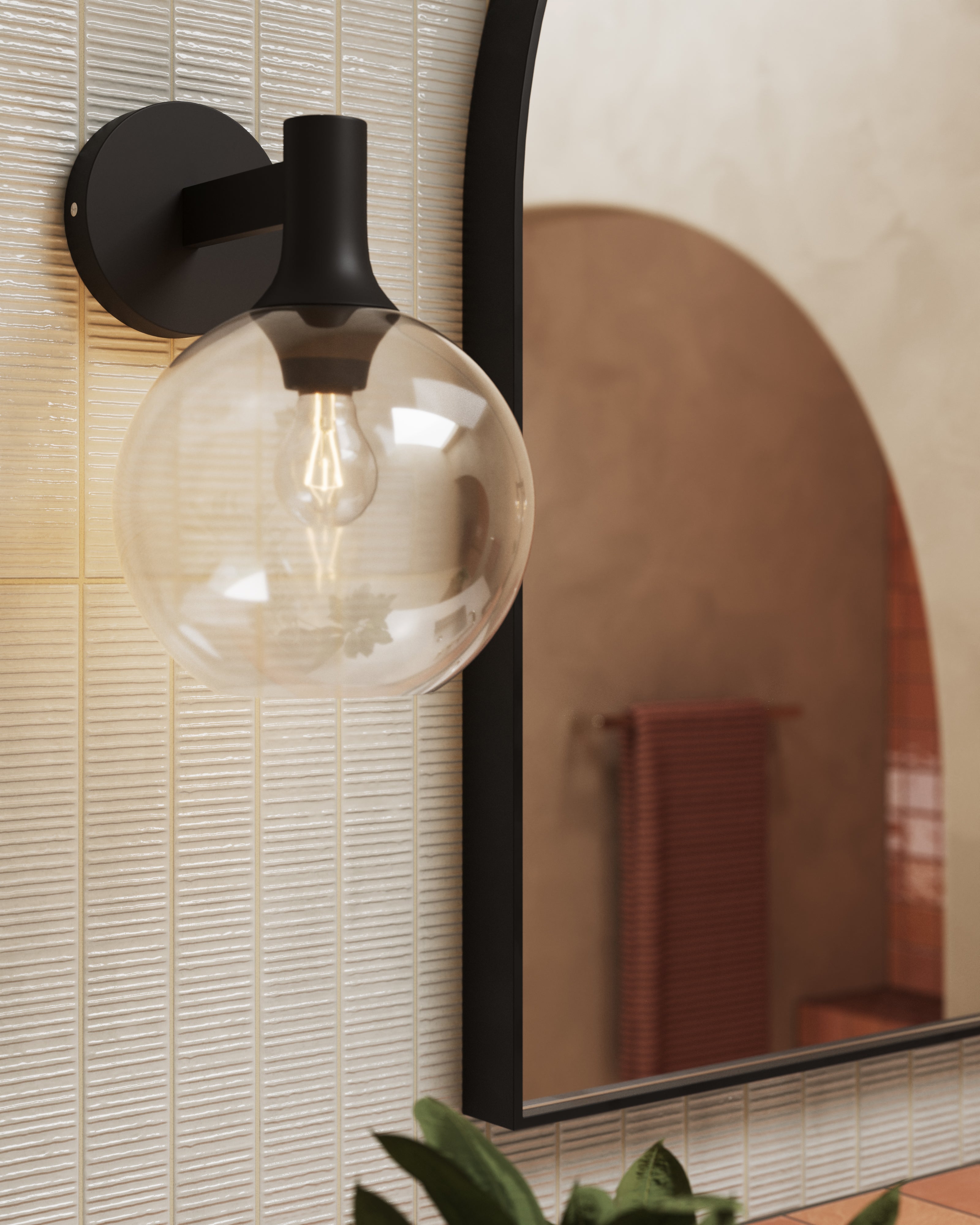 Wanda 8" 1 Light Wall/Vanity Light in Clear Glass/Matte Black