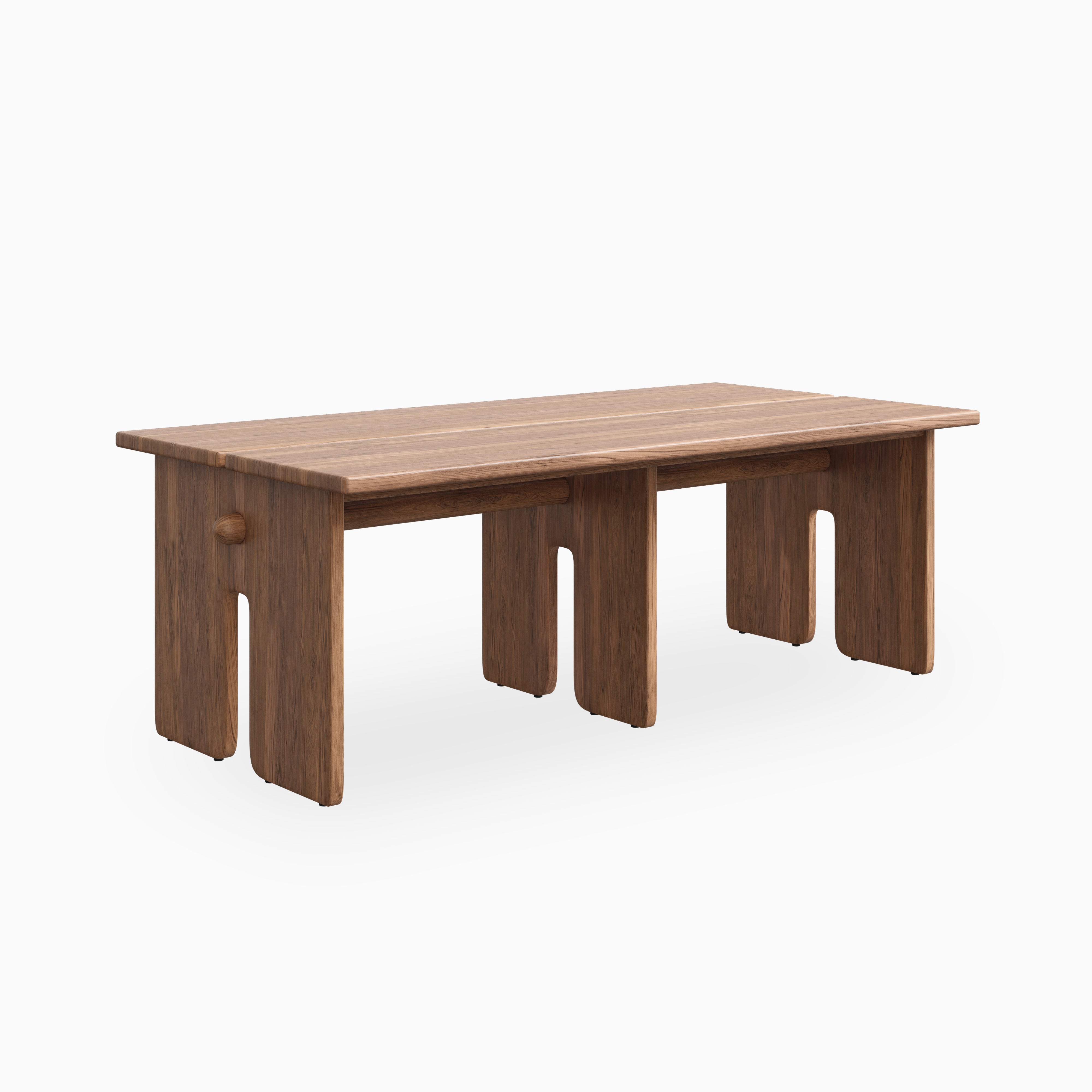 Bastien Walnut Dining Table in Matte, 84" x 42"