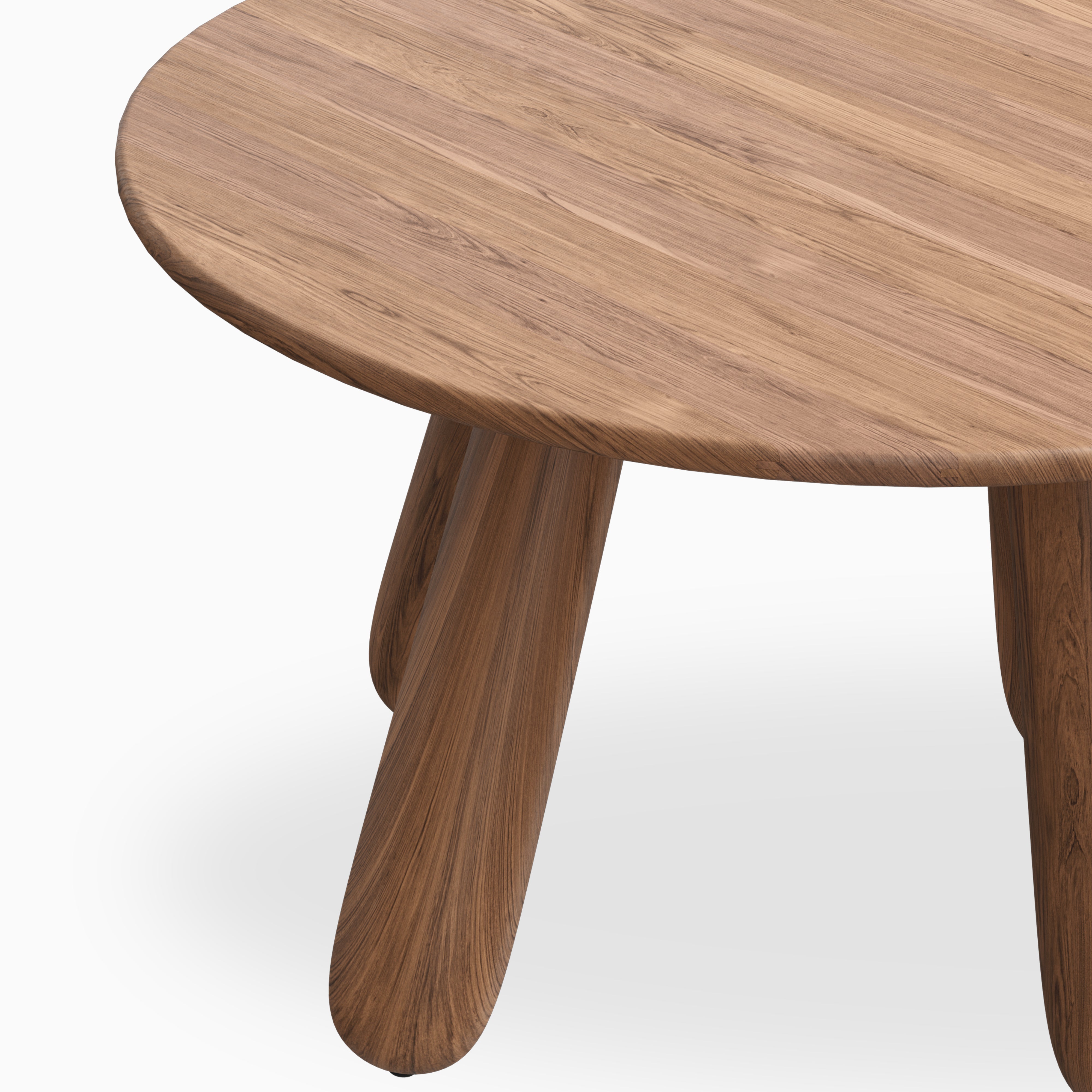 Dorien Walnut Round Dining Table in Matte, 48"